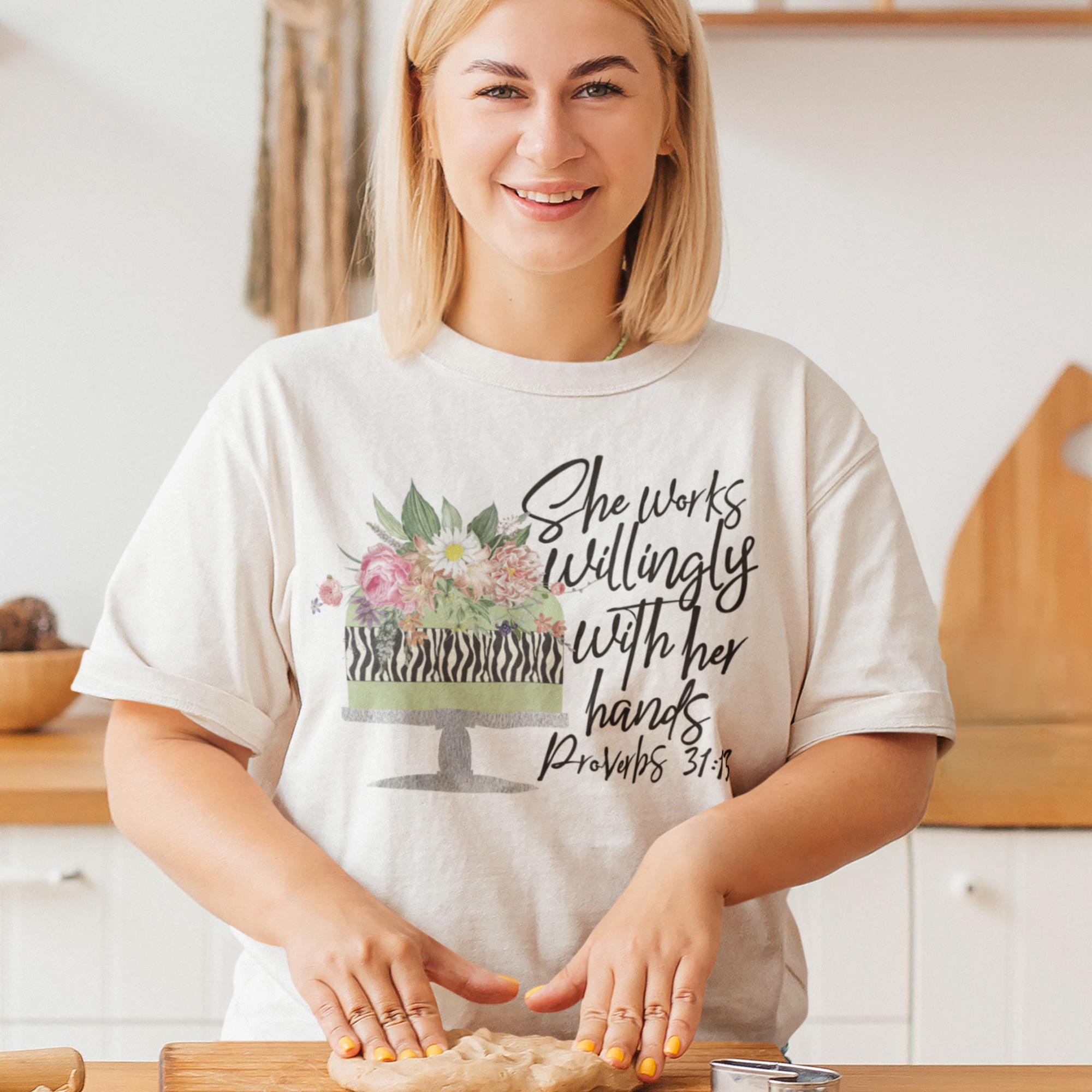 Baker-she_works_willingly_T-shirt_Women_4 Jesus Passion Apparel