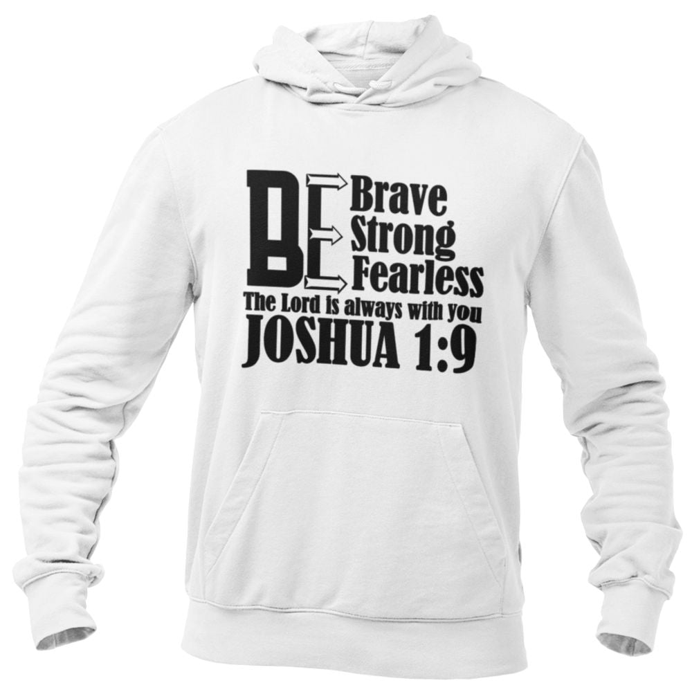 Brave Strong and Fearless Men's Heavy Blend™ Hoodie Color: White Size: S Jesus Passion Apparel