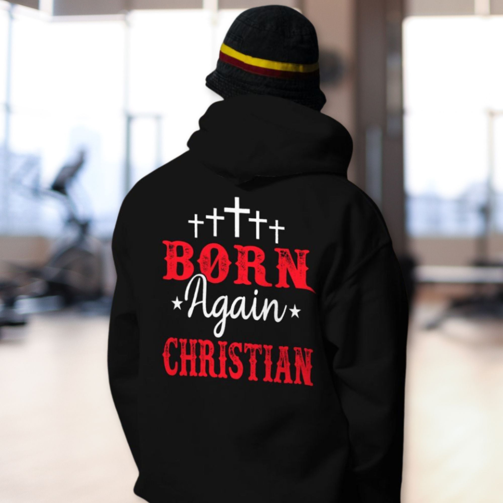 Christian Born Again Men's Heavy Blend™ Hoodie Color: Black Size: S Jesus Passion Apparel