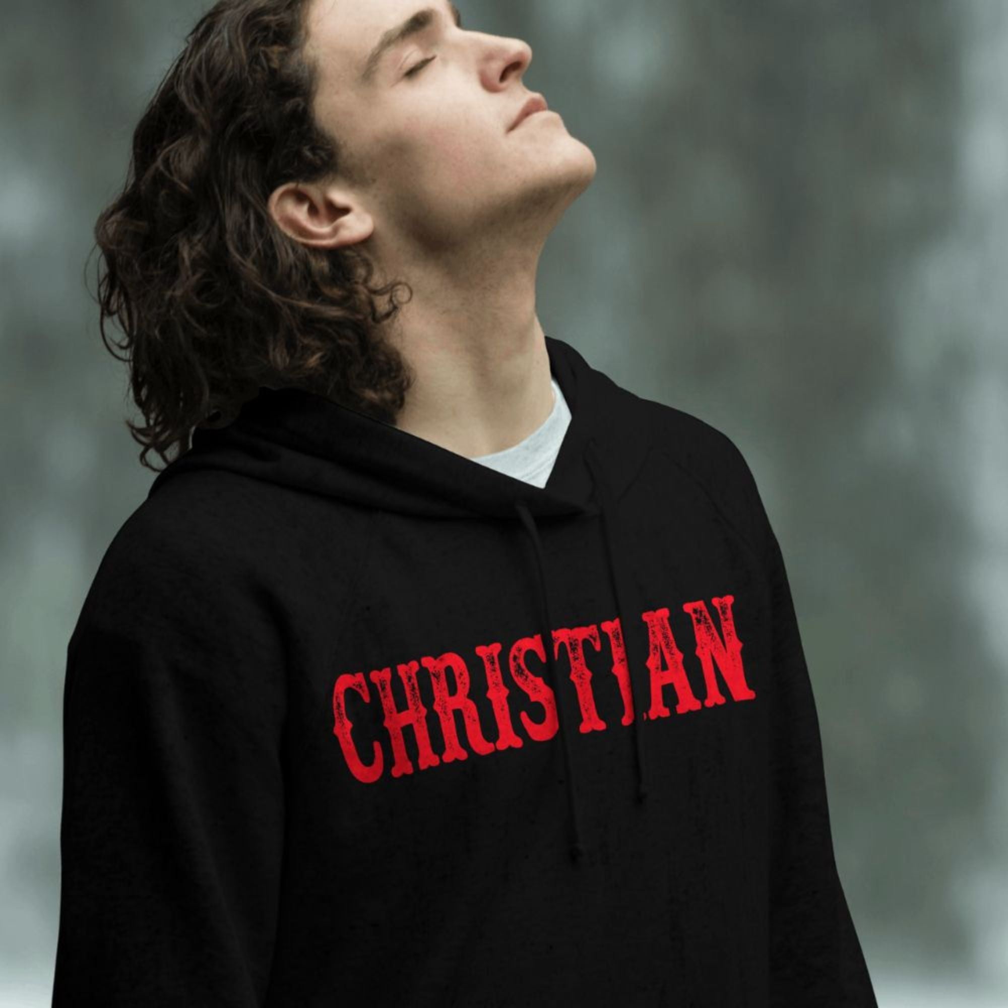 Christian Born Again Men's Heavy Blend™ Hoodie Color: Black Size: S Jesus Passion Apparel