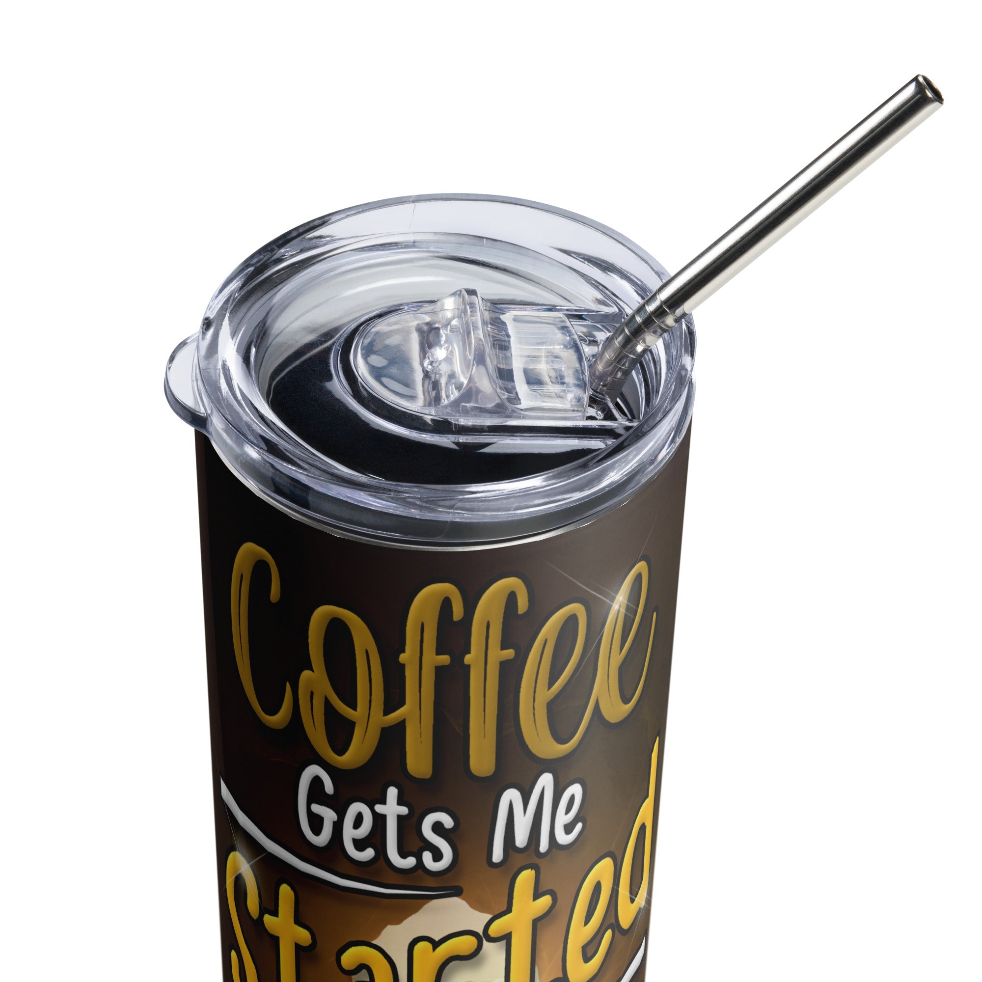 Coffee and Jesus Tumbler  20 oz - Stainless Steel Straw - Jesus Passion Apparel