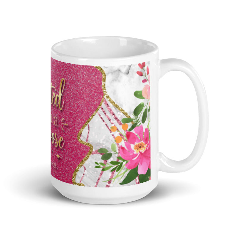 Created With a Purpose White Glossy Mug Size: 11oz Jesus Passion Apparel