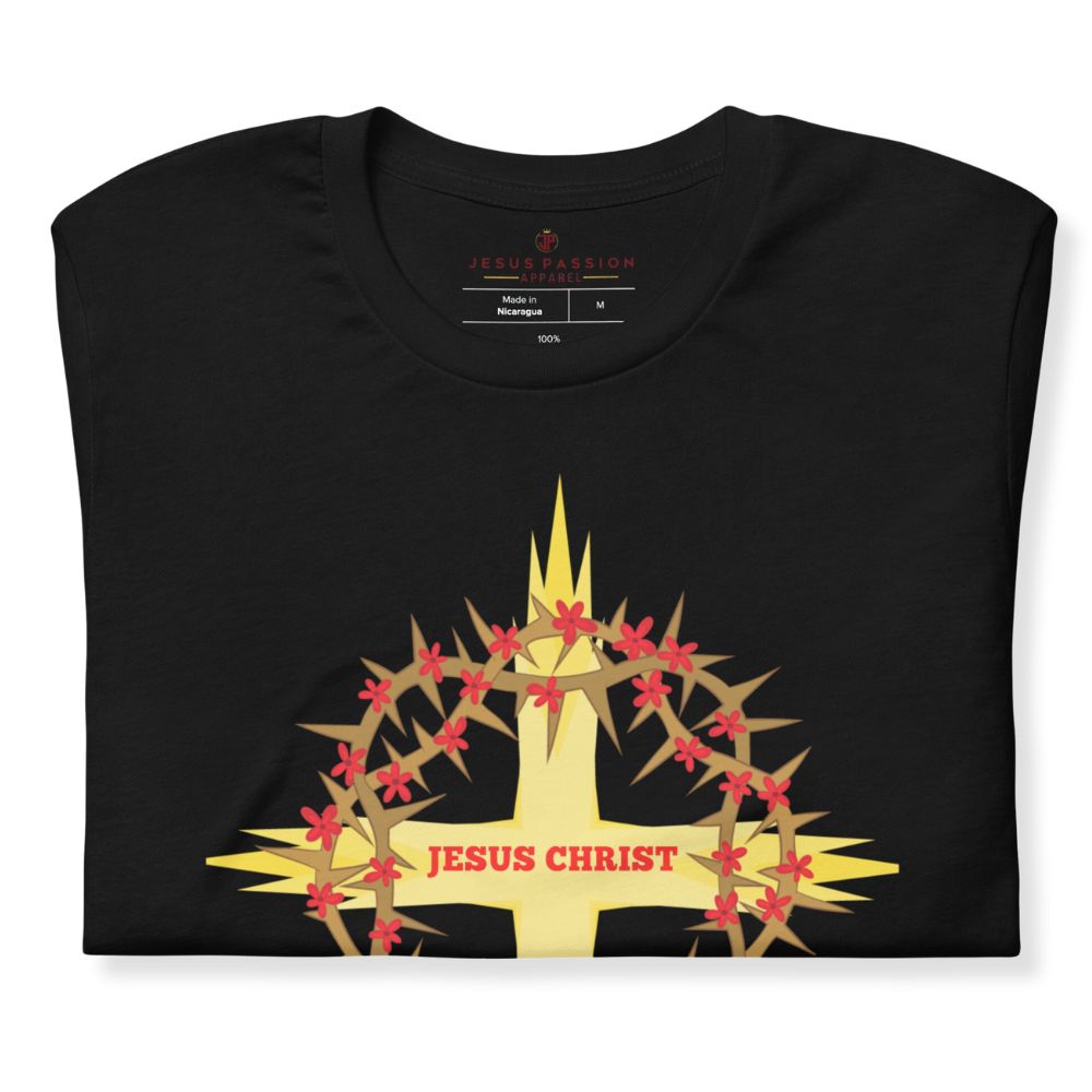 Cross and Crown of Thorns Jersey Short Sleeve T-Shirt Size: XS Jesus Passion Apparel