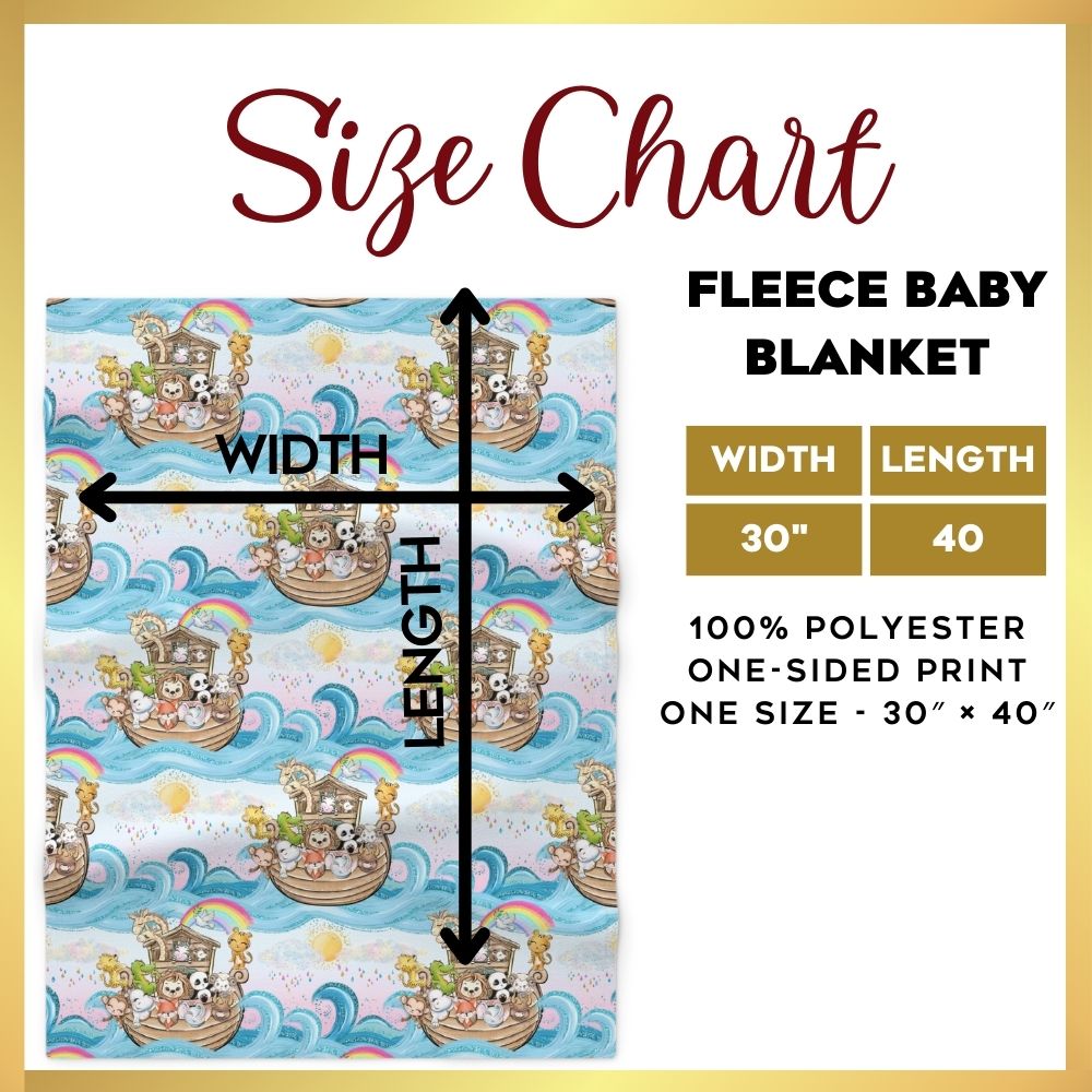 Noah's Ark - The Sun Comes Out Soft Fleece Baby Blanket Size: 30" × 40" Color: White Jesus Passion Apparel