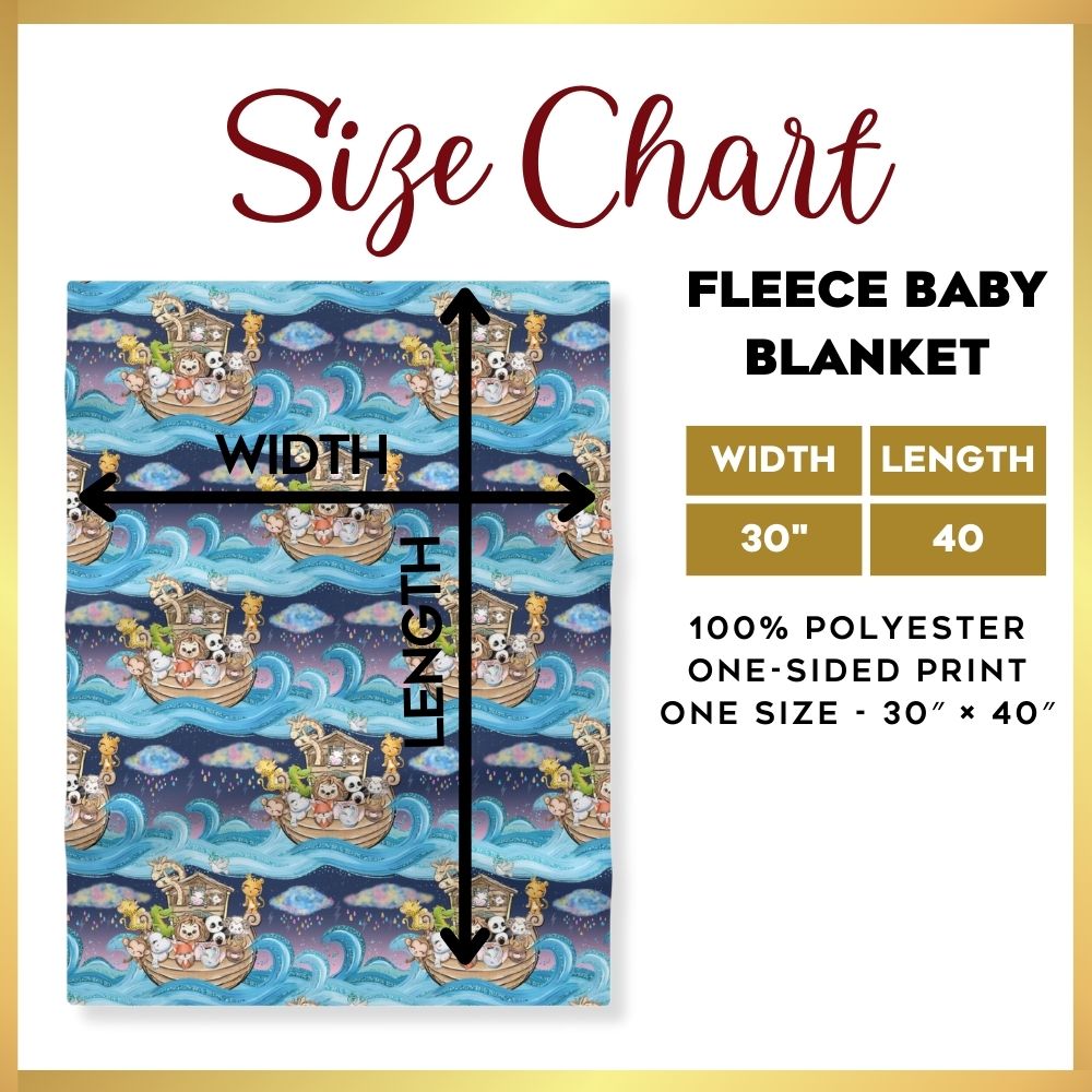 Noahs Ark - 40 Days and Nights Soft Fleece Baby Blanket Size: 30" × 40" Color: White Jesus Passion Apparel