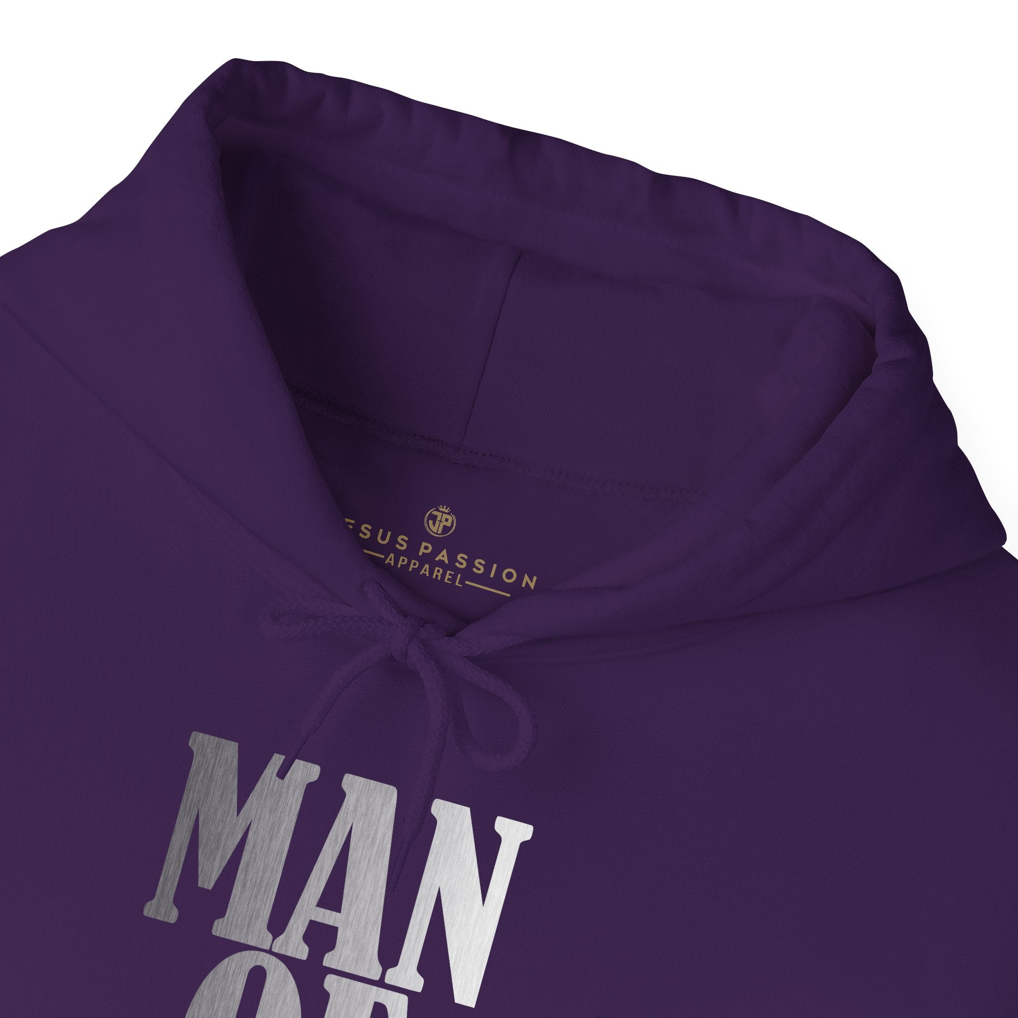 Man of God Men's Heavy Blend™ Hoodie Color: White Size: S Jesus Passion Apparel