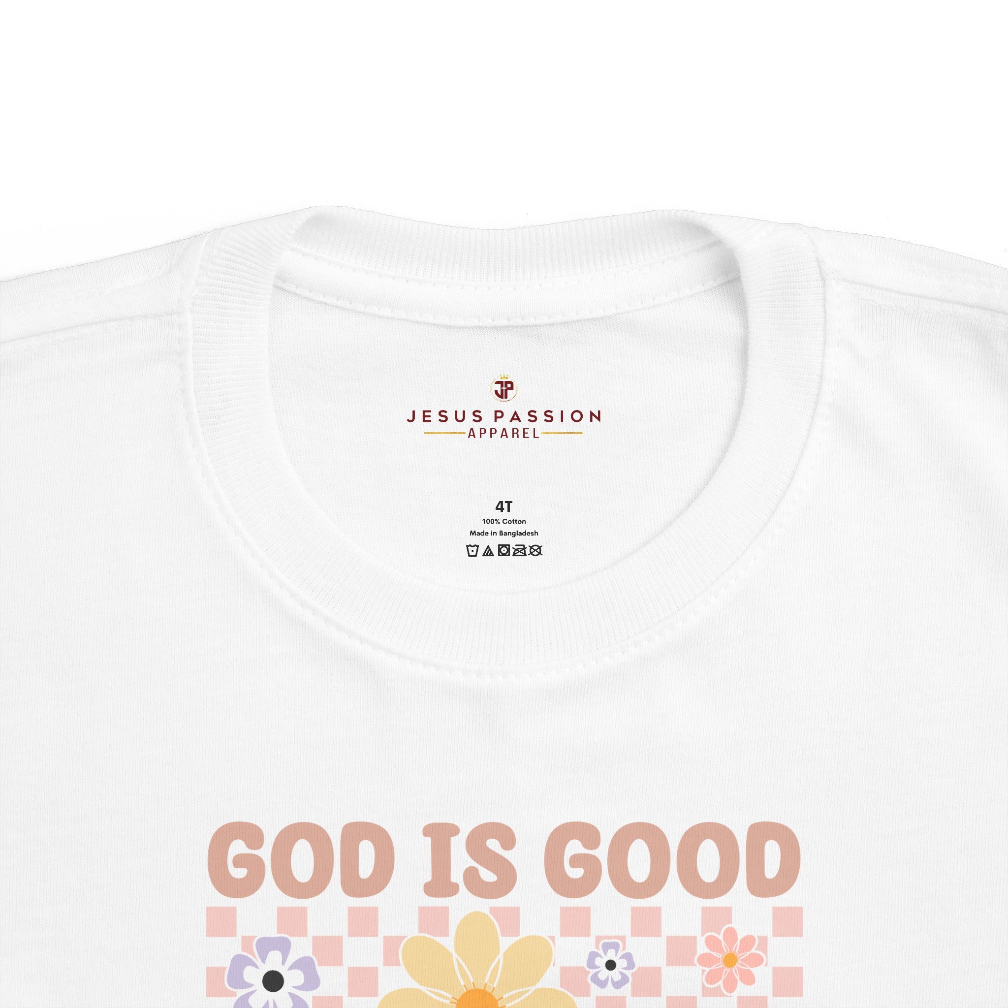 God is Good All The Time Sunflower Toddler's Fine Jersey Tee Color: Garnet Size: 2T Jesus Passion Apparel