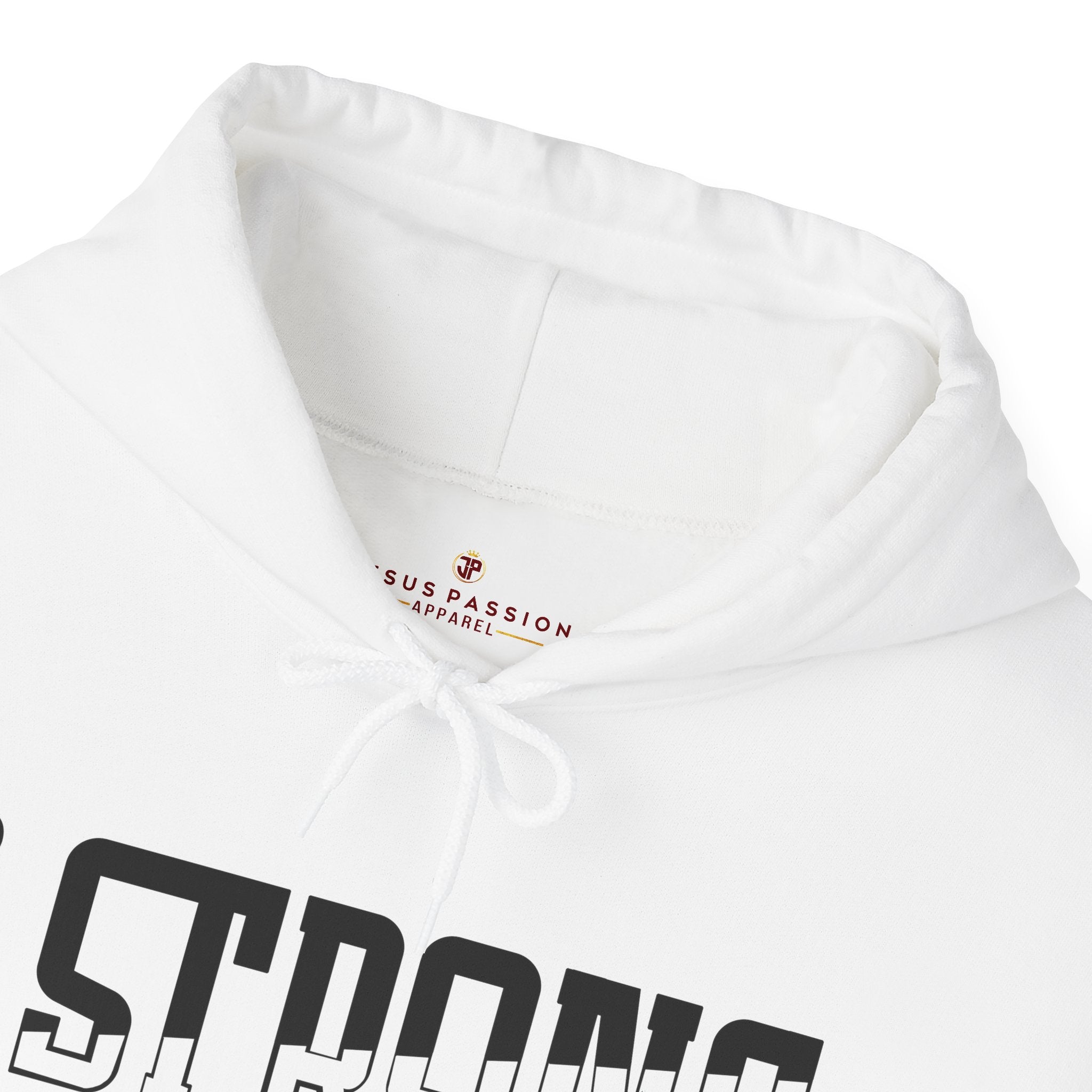 Be Strong and Courageous Men's Heavy Blend™ Hoodie Color: White Size: S Jesus Passion Apparel