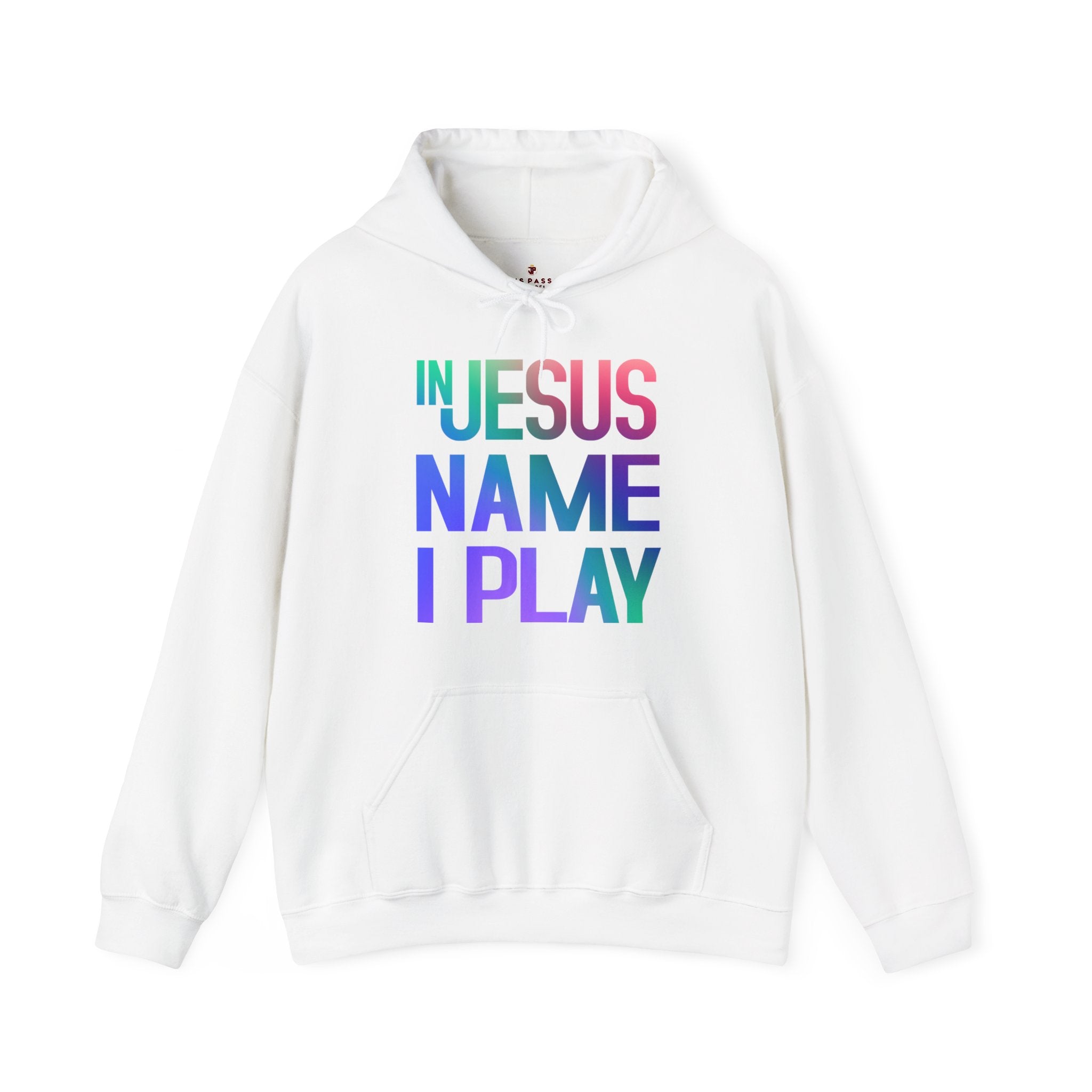 In Jesus Name I Play Drums Men's Heavy Blend™ Hoodie Color: White Size: S Jesus Passion Apparel