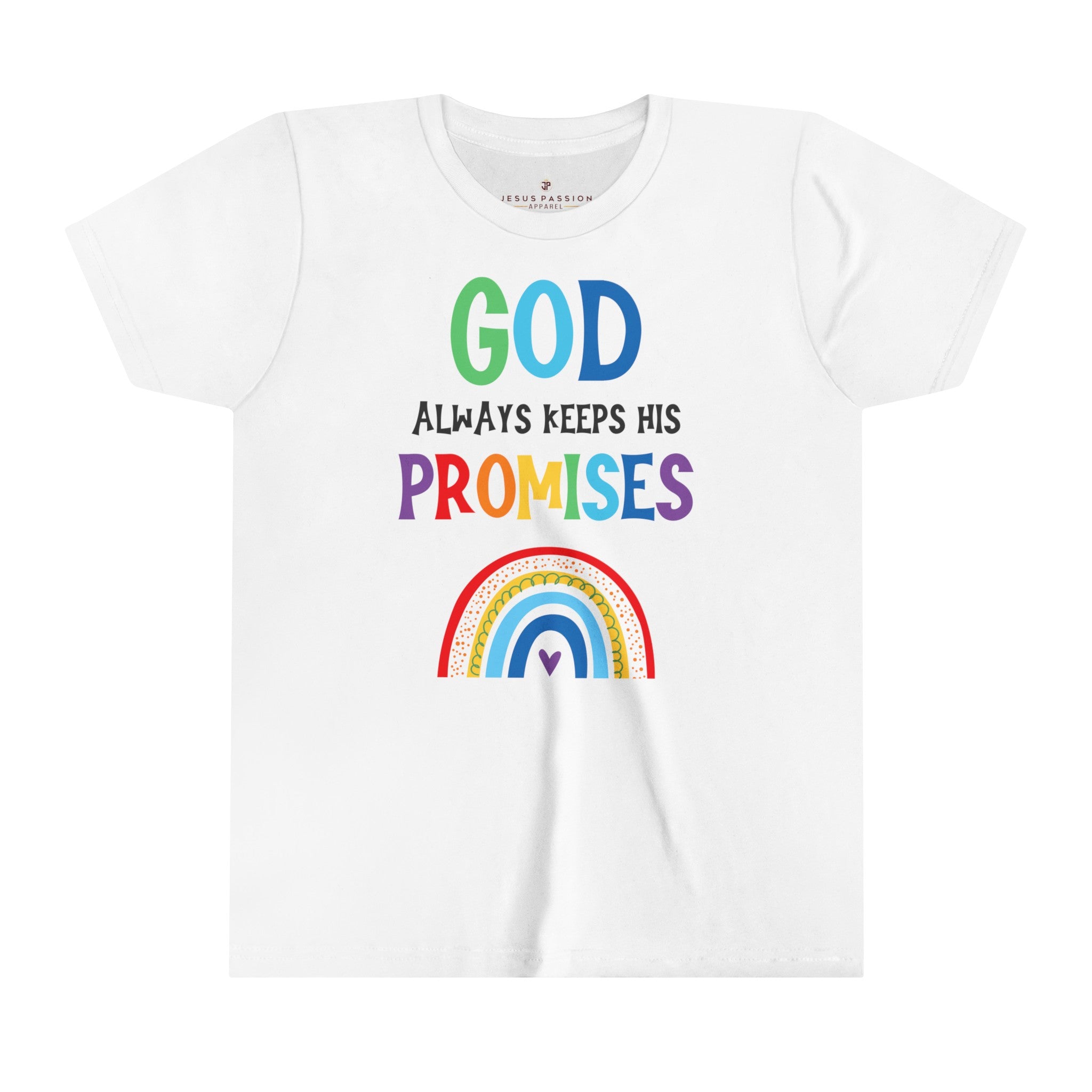 God Keeps Promises Youth Relaxed-Fit T-Shirt Colors: White Sizes: S Jesus Passion Apparel