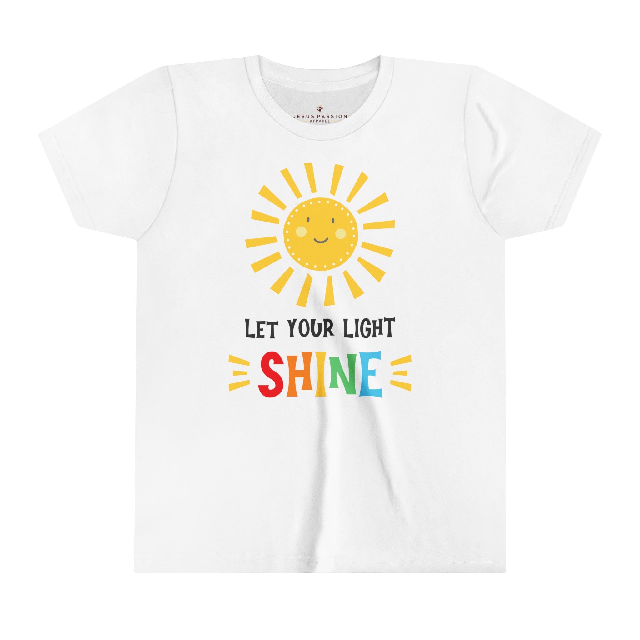 Let Your Light Shine Youth Relaxed-Fit T-Shirt Colors: White Sizes: S Jesus Passion Apparel