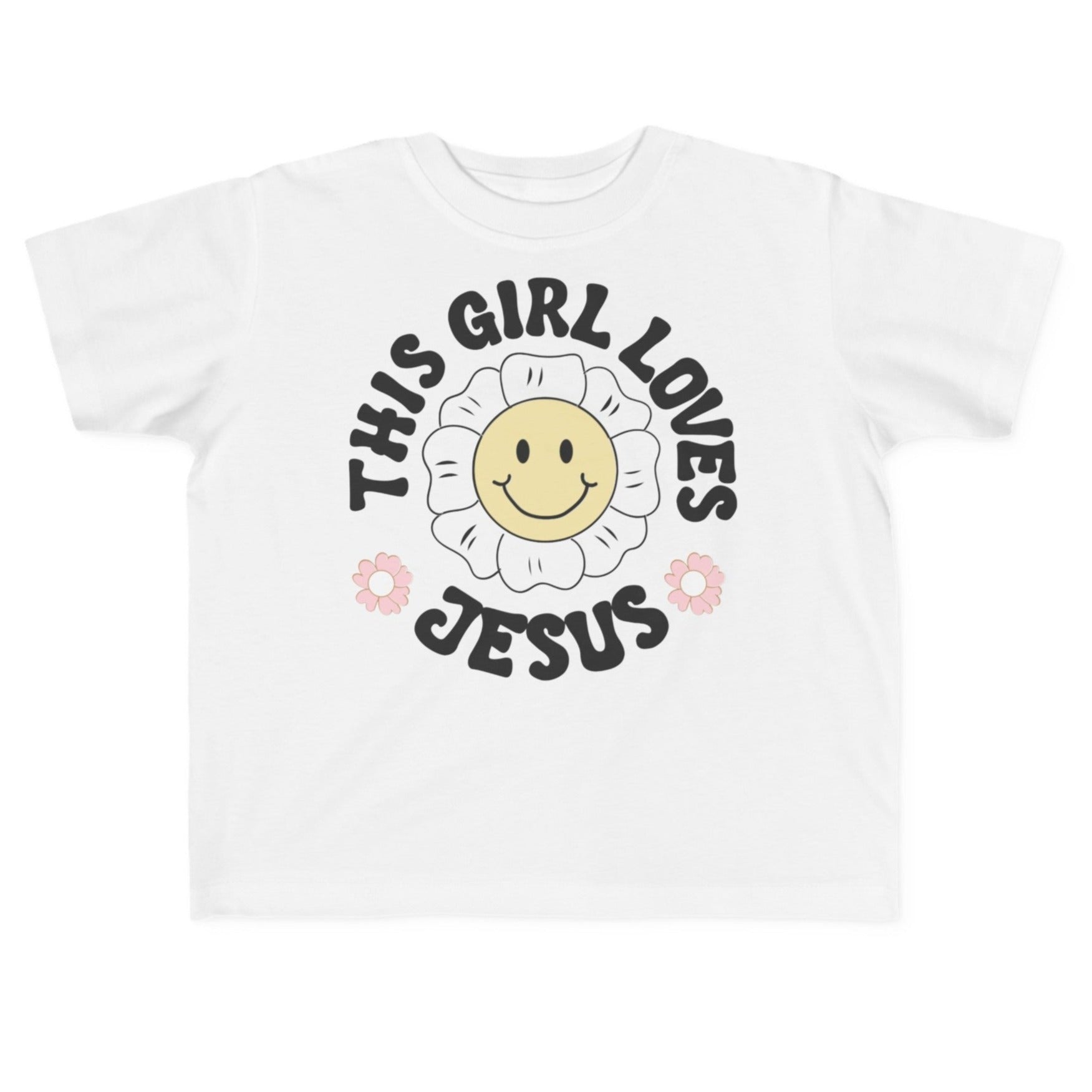 This Girl Loves Jesus Toddler's Fine Jersey Tee Color: White Size: 2T Jesus Passion Apparel