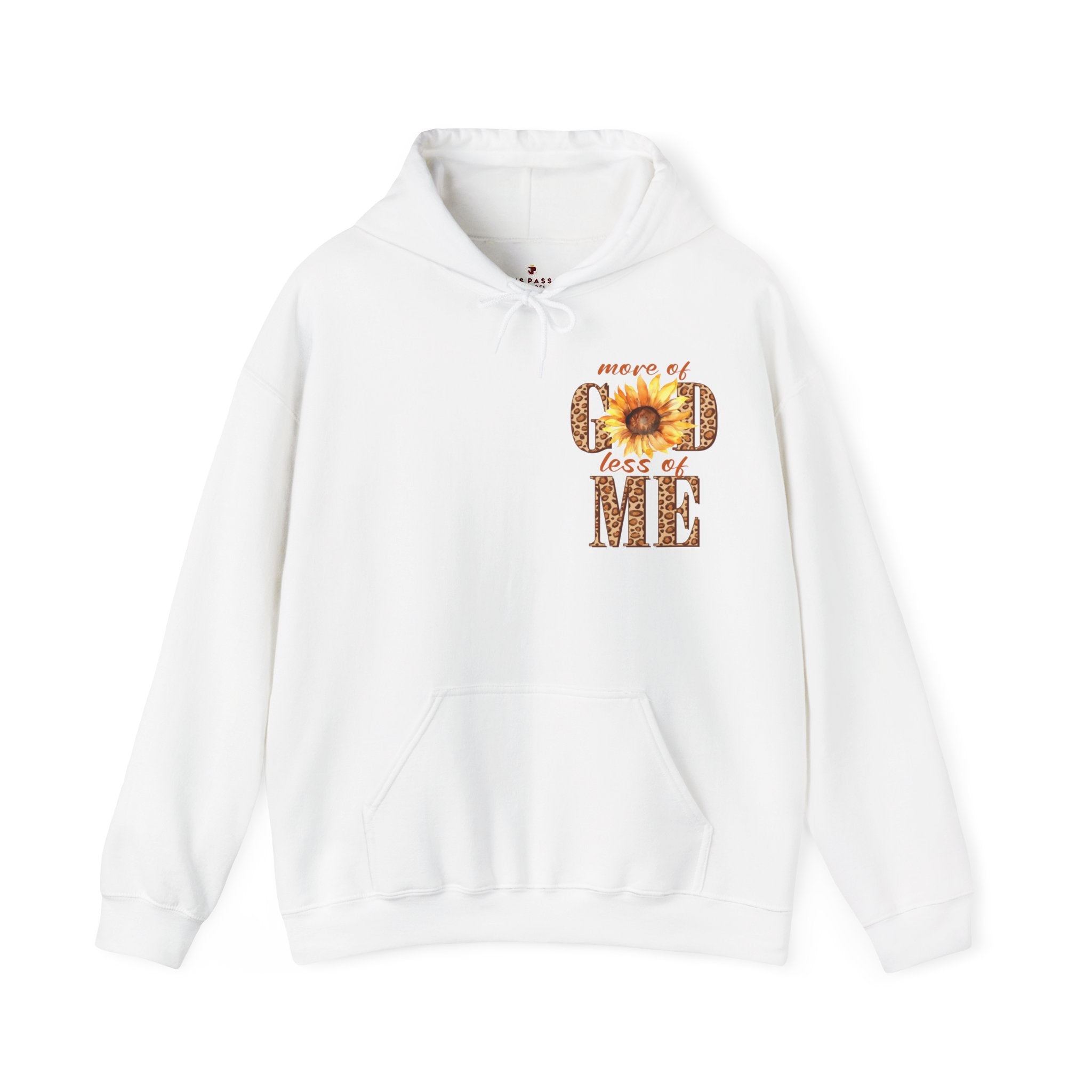 More of God Less Me Unisex-Fit Heavy Blend Hoodie Color: White Size: S Jesus Passion Apparel