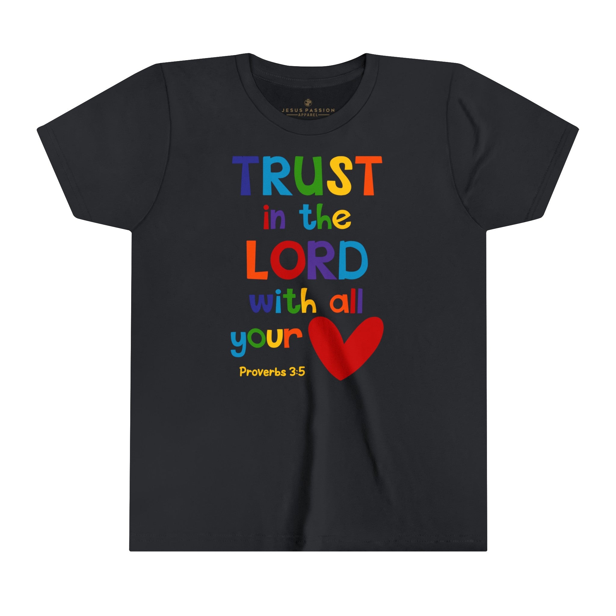 Trust in the Lord Youth Relaxed-Fit T-Shirt Color: Vintage Black Size: S Jesus Passion Apparel