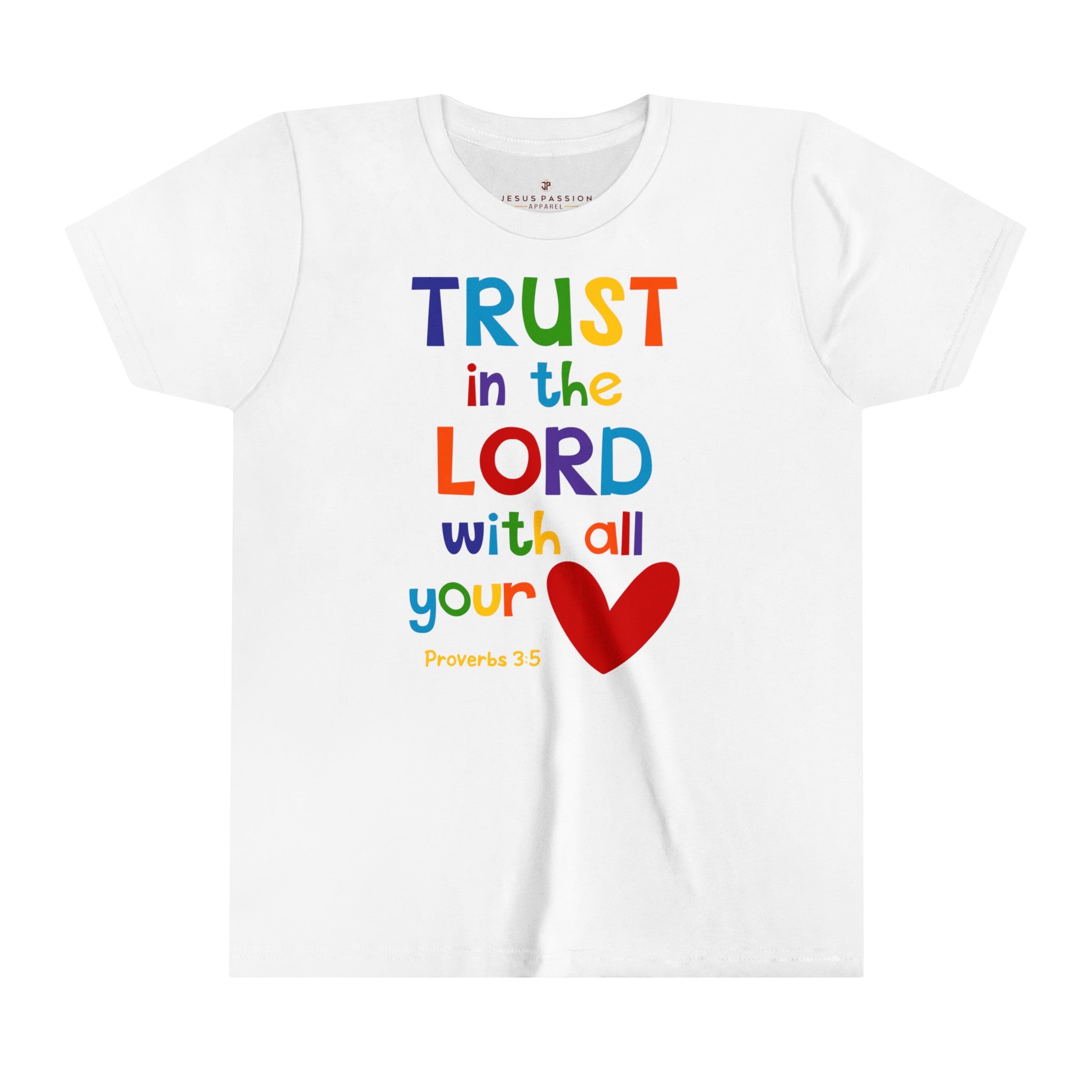 Trust in the Lord Youth Relaxed-Fit T-Shirt Color: White Size: S Jesus Passion Apparel