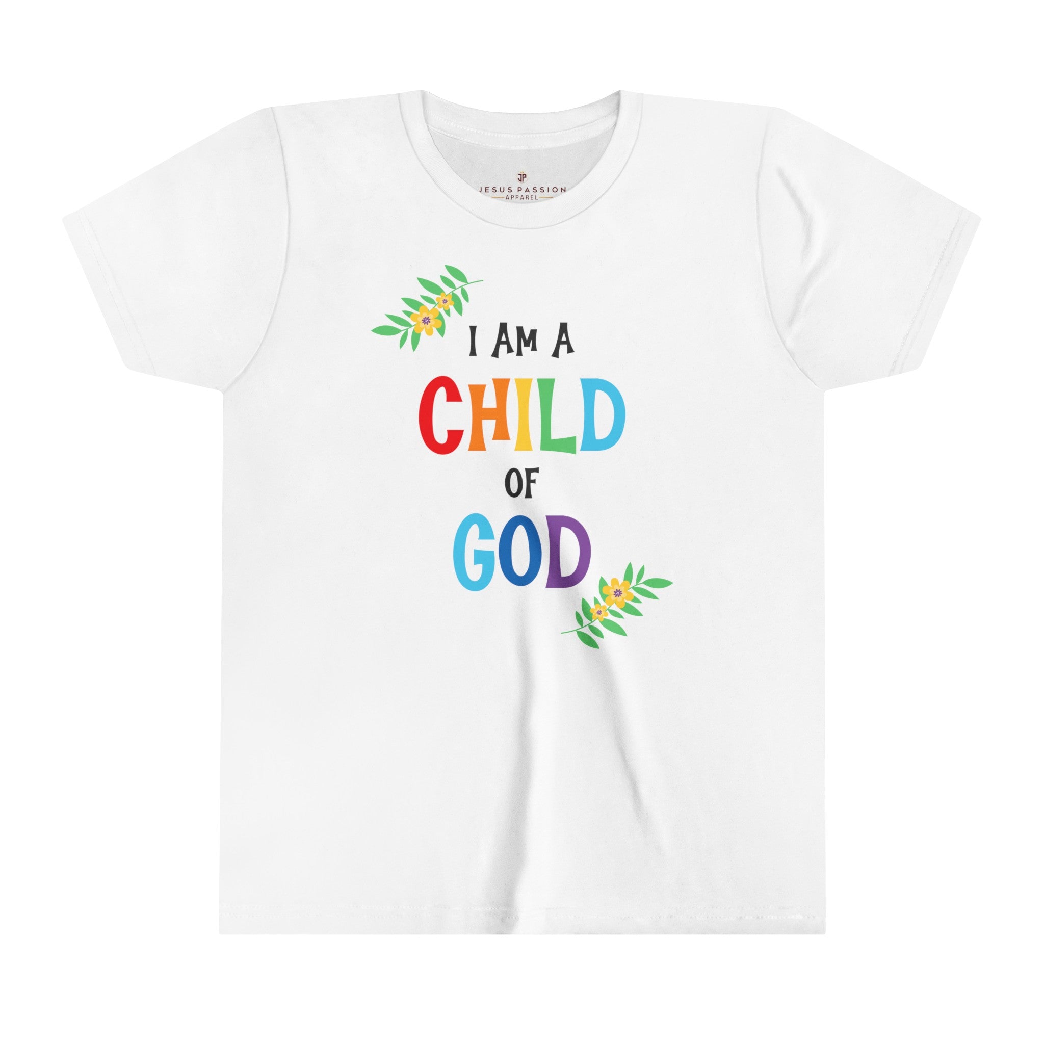 I am a Child of God Youth Relaxed-Fit T-Shirt Color: White Size: S Jesus Passion Apparel