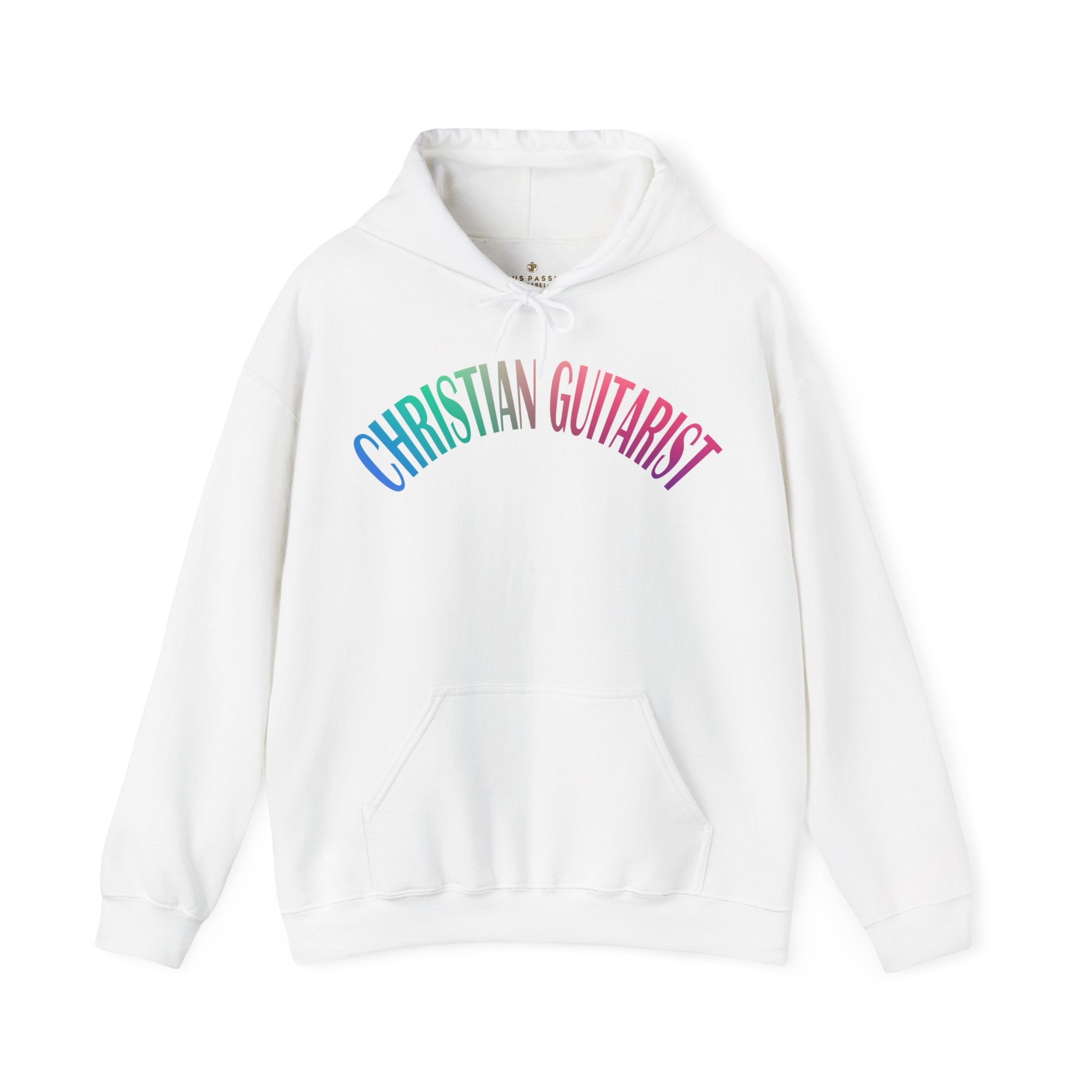 Christian Guitarist Men's Heavy Blend™ Hoodie Color: White Size: S Jesus Passion Apparel