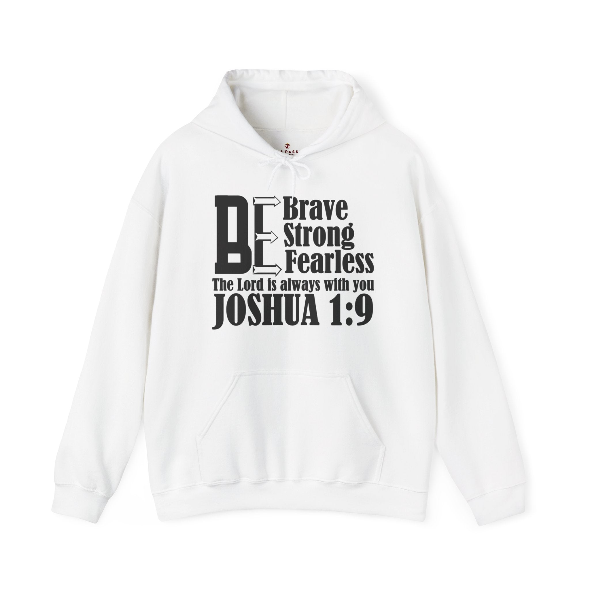 Brave Strong and Fearless Men's Heavy Blend™ Hoodie Color: White Size: S Jesus Passion Apparel