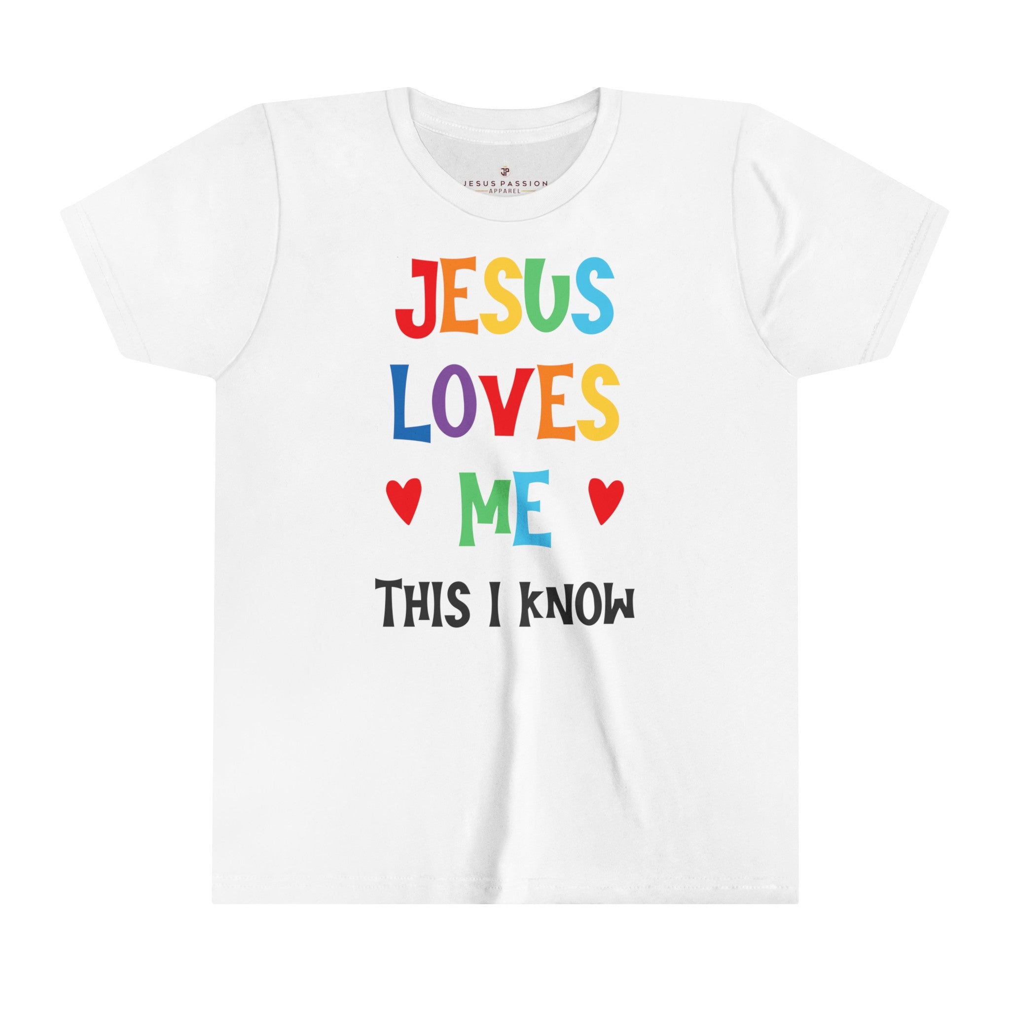 Jesus Loves Me Youth Relaxed-Fit T-Shirt Colors: White Sizes: S Jesus Passion Apparel