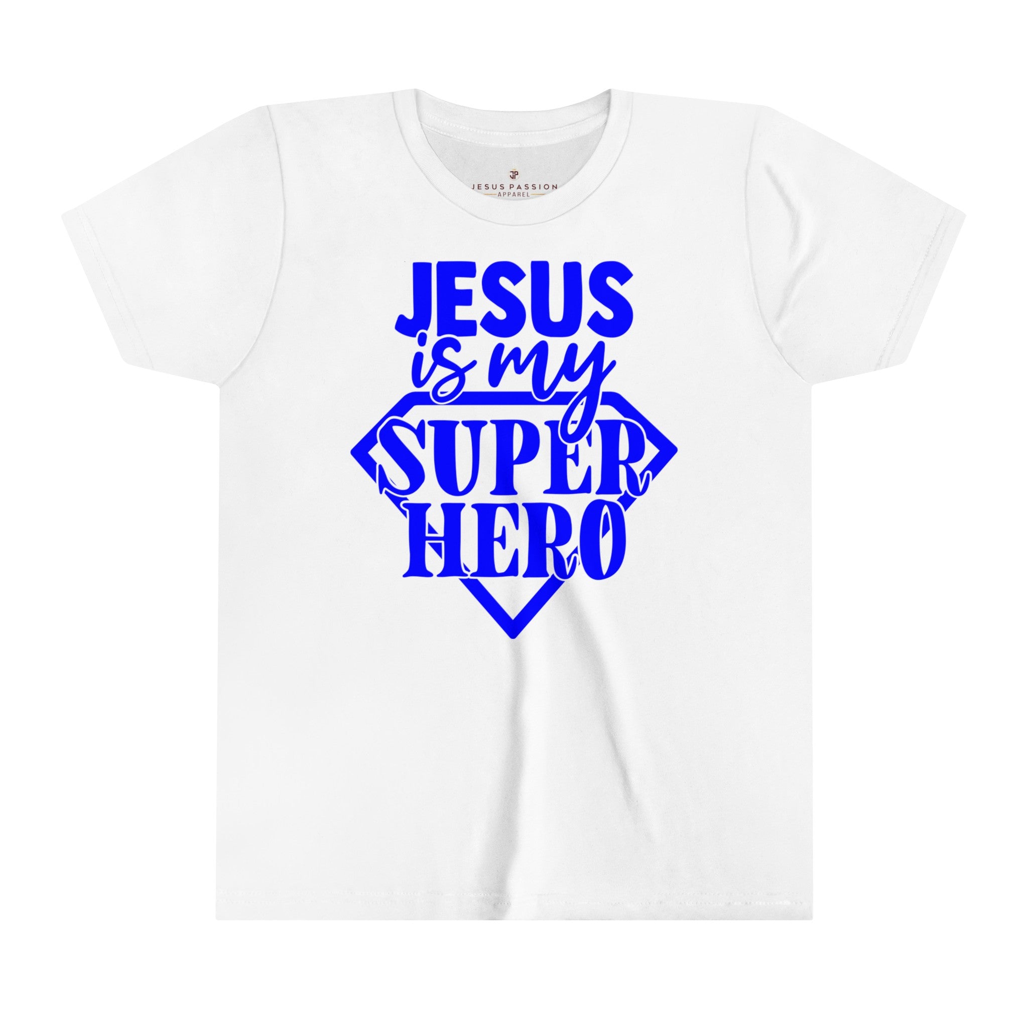 Jesus Superhero Youth Relaxed-Fit T-Shirt Colors: White Sizes: S Jesus Passion Apparel