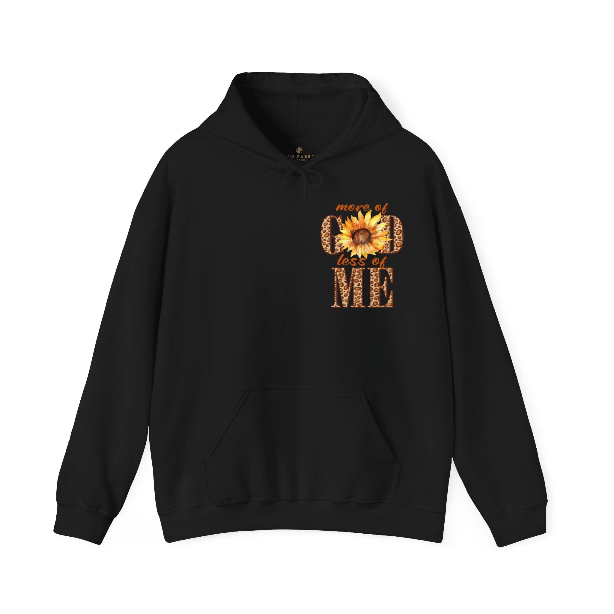 More of God Less Me Unisex-Fit Heavy Blend Hoodie Color: Black Size: S Jesus Passion Apparel