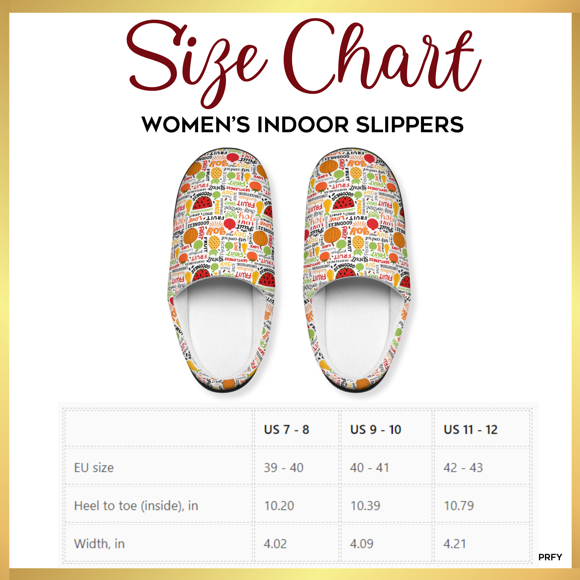 Fruit of the Spirit Women's Indoor Slippers -  Matching Pajama Set and Lounge / Pajama Pants Available