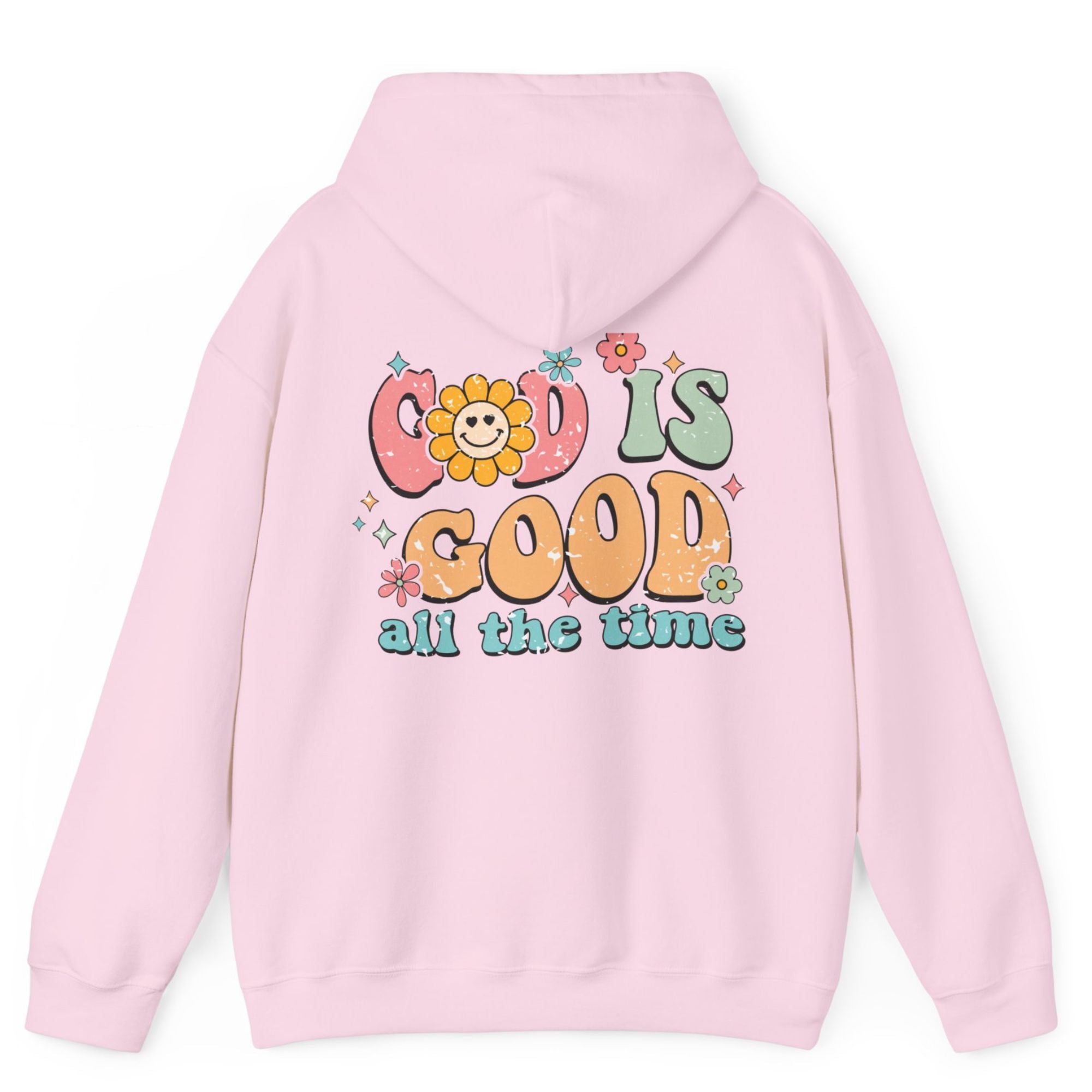 God is Good All the Time Retro-Inspired Unisex-Fit Hoodie Color: White Size: S Jesus Passion Apparel