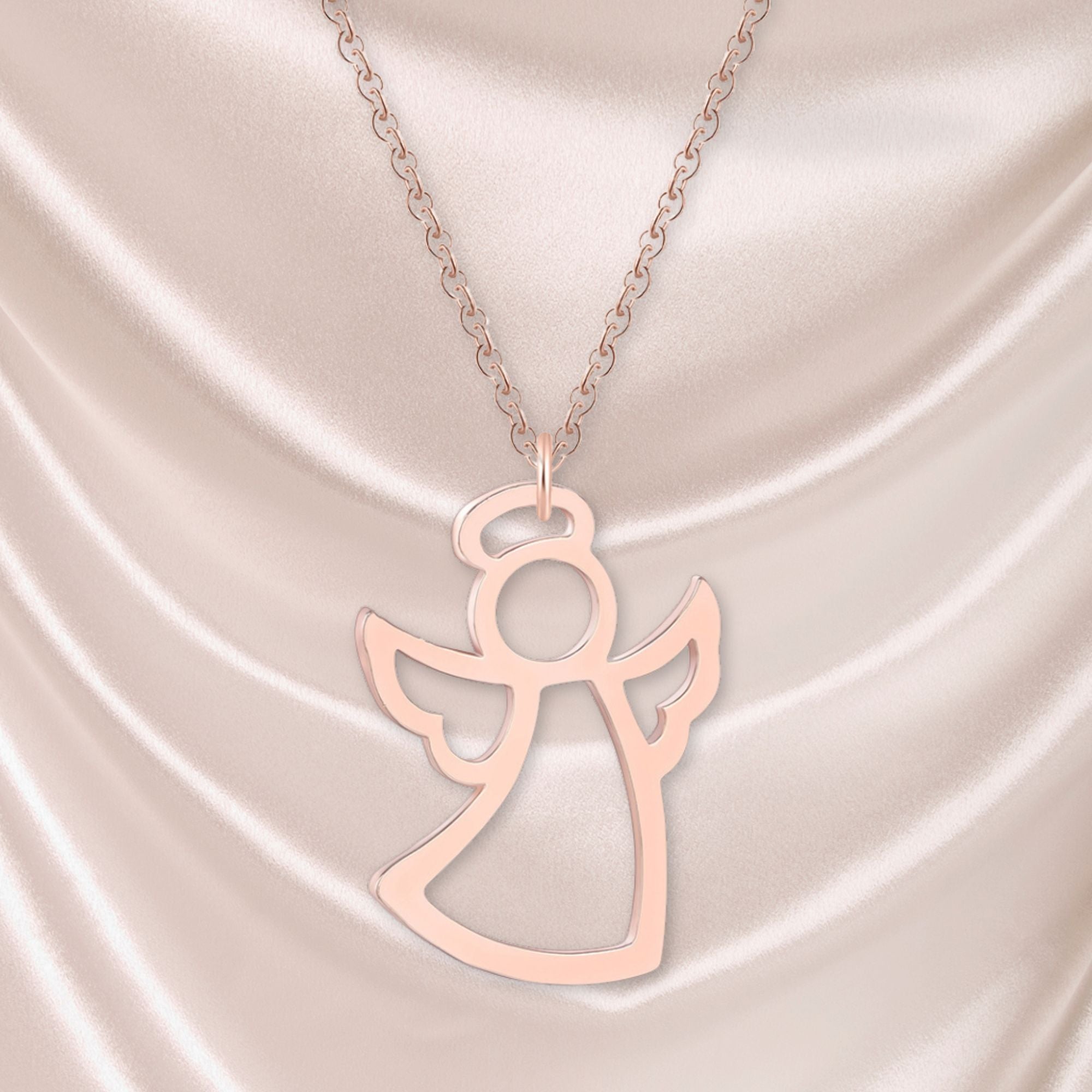 Guardian Angel Necklace - Pink, Gold, or Silver Color: Rose gold Jesus Passion Apparel