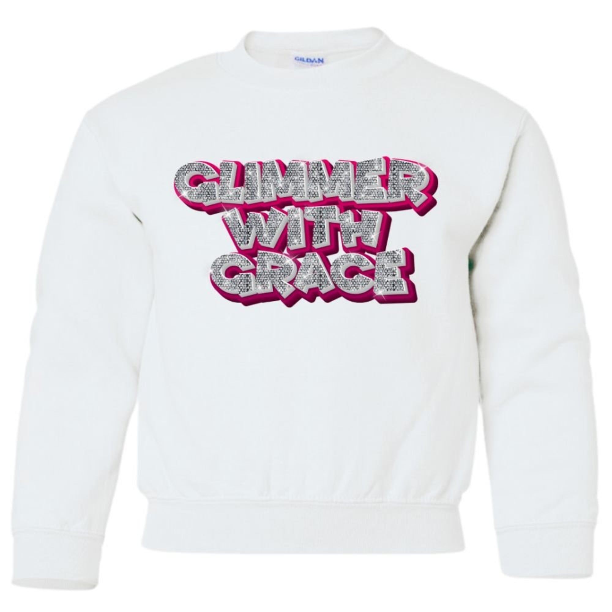 Glimmer with Grace Sweatshirt white flat