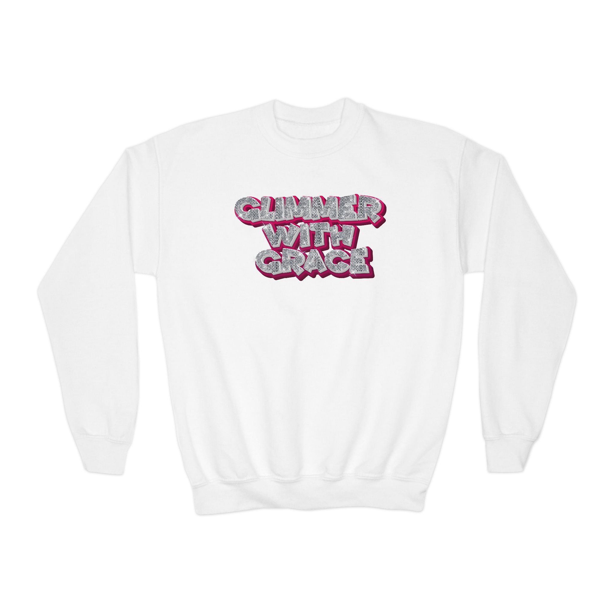 Glimmer with Grace Sweatshirt white jesus passion apparel flat 2