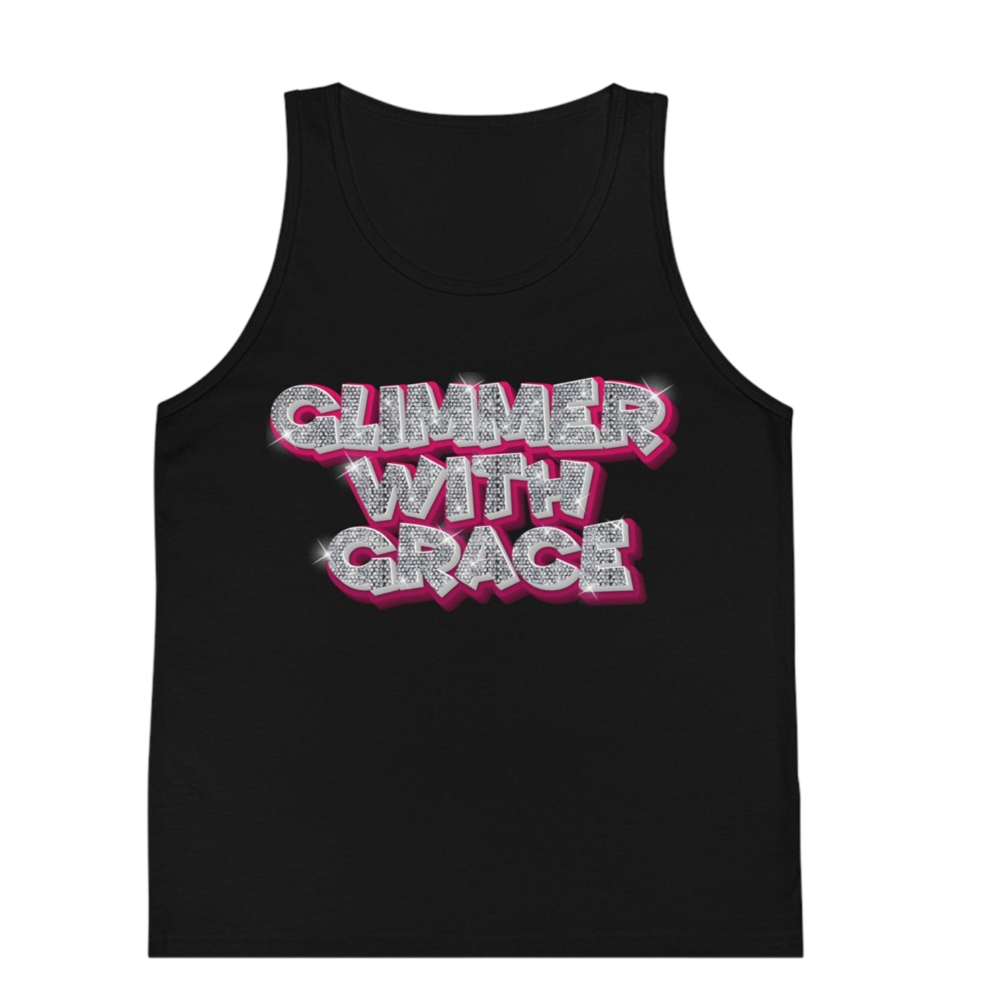 Glimmer_with_grace_tank_top black flat Jesus Passion Apparel