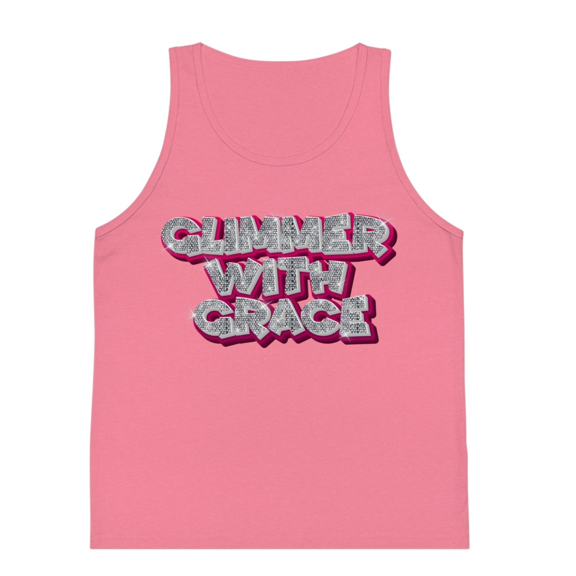 Glimmer_with_grace_tank_top pink flat Jesus Passion Apparel