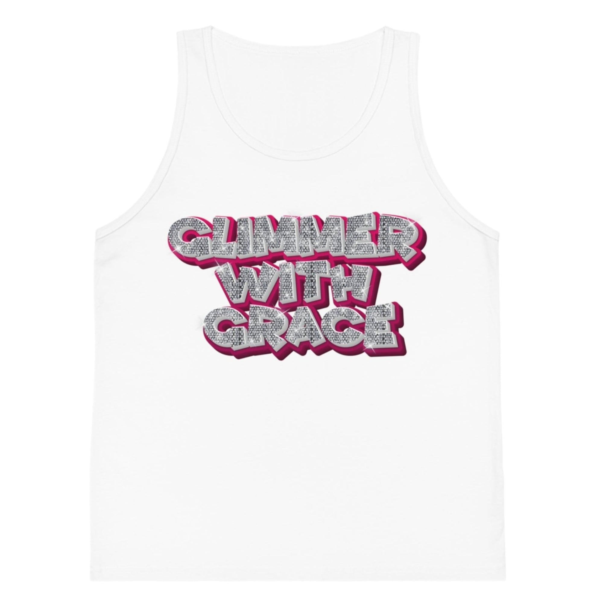 Glimmer_with_grace_tank_top white flat Jesus Passion Apparel