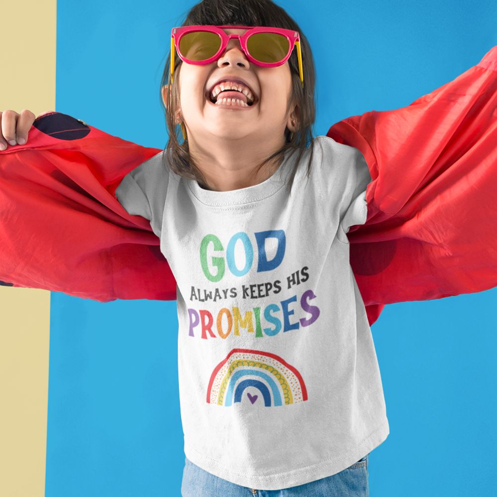 God Keeps Promises Youth Relaxed-Fit T-Shirt Colors: White Sizes: S Jesus Passion Apparel