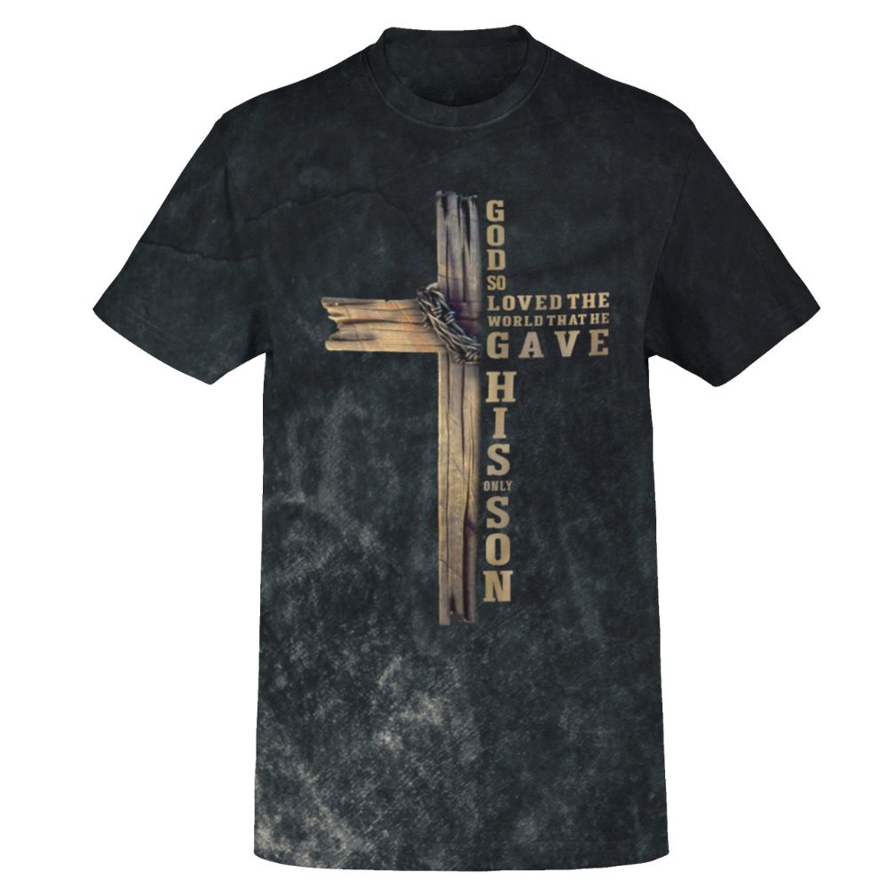 For God So Loved the World John 3:16 Men's Crew Neck T-shirt Size: XS Jesus Passion Apparel