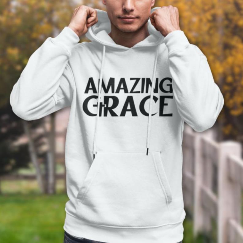 Amazing Grace Men's Heavy Blend™ Hoodie Color: Maroon Size: S Jesus Passion Apparel