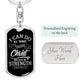 I Can Do All Things Through Christ - Silver Dog Tag with Swivel Keychain Engraving: Yes Jesus Passion Apparel