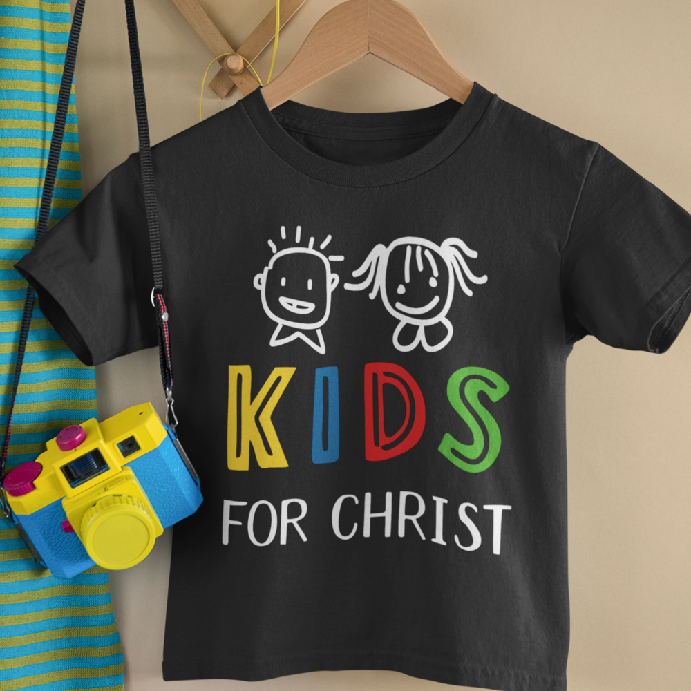 Kids for Christ Youth Relaxed-Fit T-Shirt Color: Black Size: S Jesus Passion Apparel