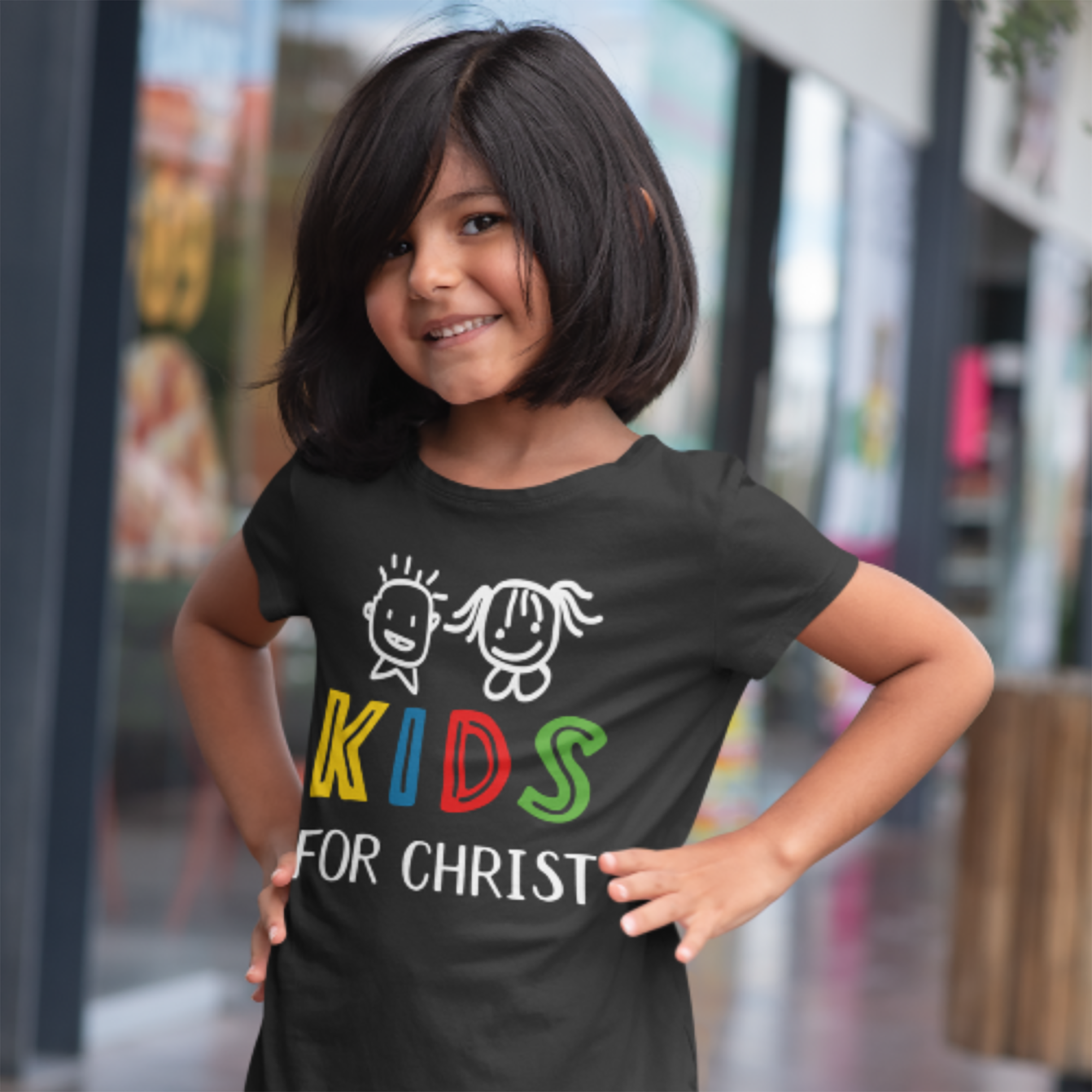 Kids for Christ Youth Relaxed-Fit T-Shirt Color: Black Size: S Jesus Passion Apparel