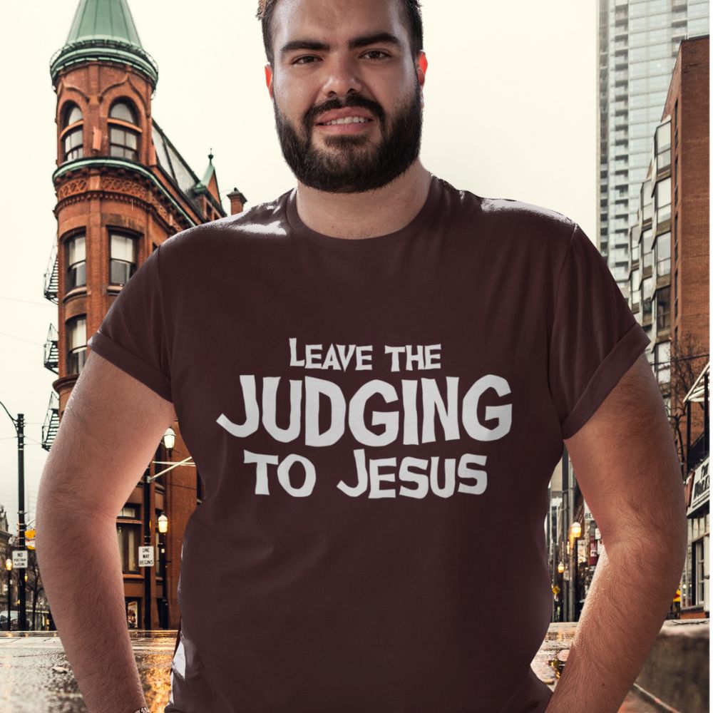 Leave the Judging to Jesus Jersey Short Sleeve T-Shirt Color: Black Heather Size: XS Jesus Passion Apparel