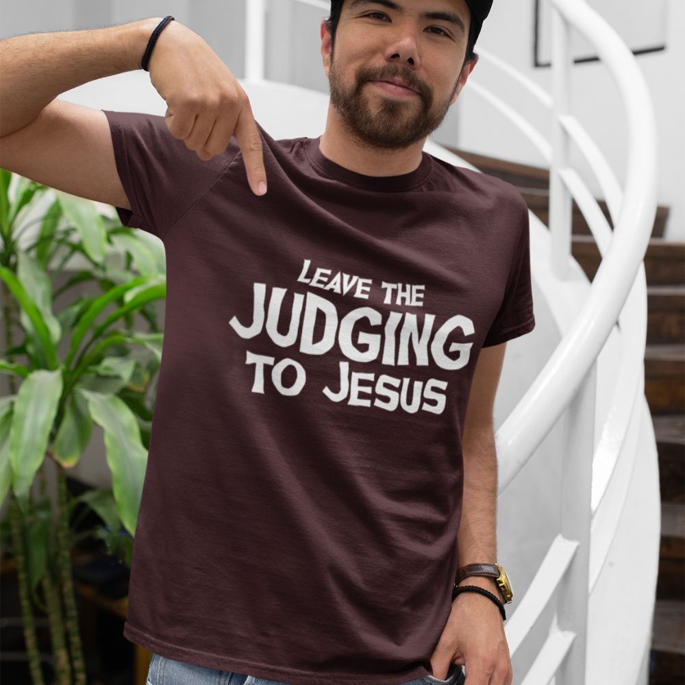 Leave the Judging to Jesus Jersey Short Sleeve T-Shirt Color: Black Heather Size: XS Jesus Passion Apparel