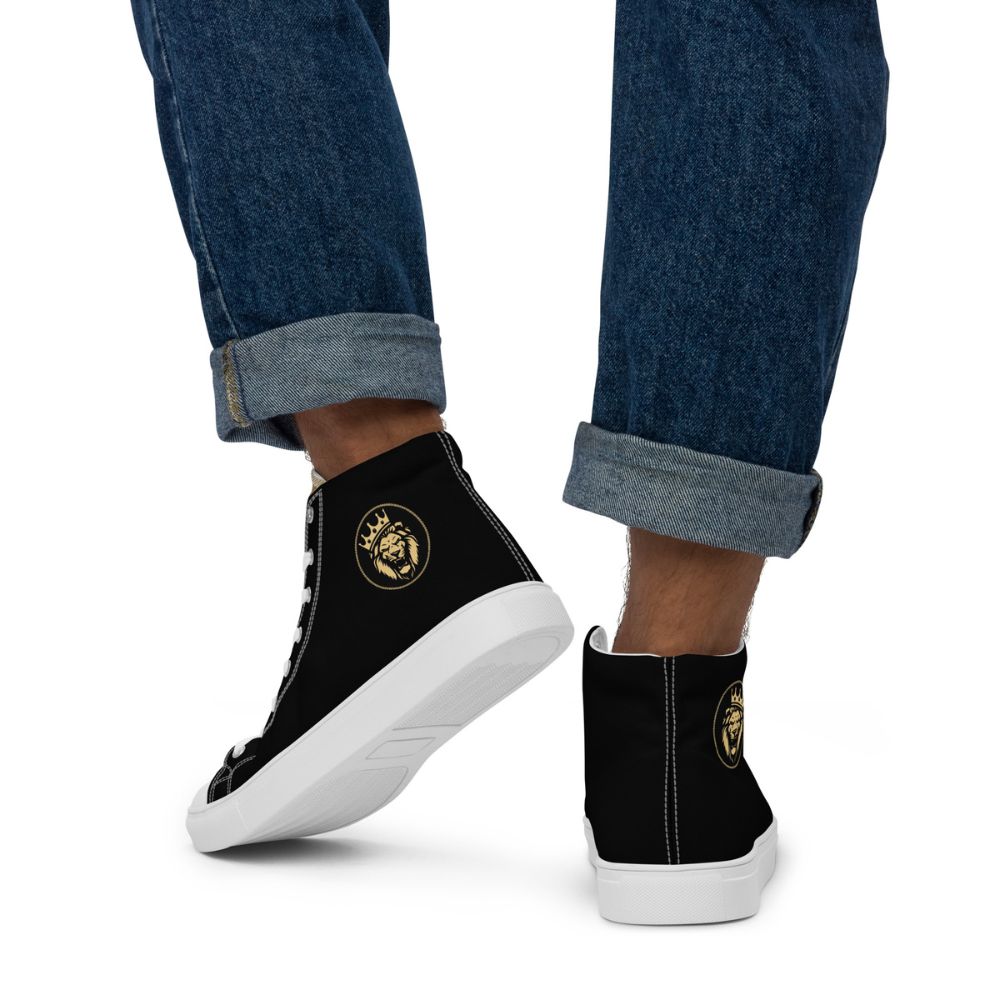 Lion of Judah Men’s High Top Canvas Shoes Color: Black Size: 5 Jesus Passion Apparel