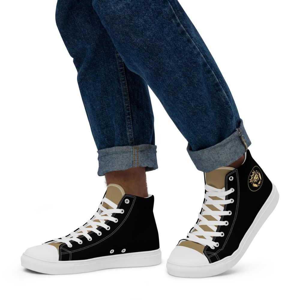 Lion of Judah Men’s High Top Canvas Shoes Color: Black Size: 5 Jesus Passion Apparel