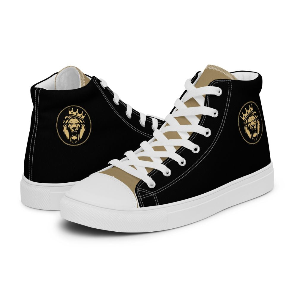 Lion of Judah Men’s High Top Canvas Shoes Color: Black Size: 5 Jesus Passion Apparel