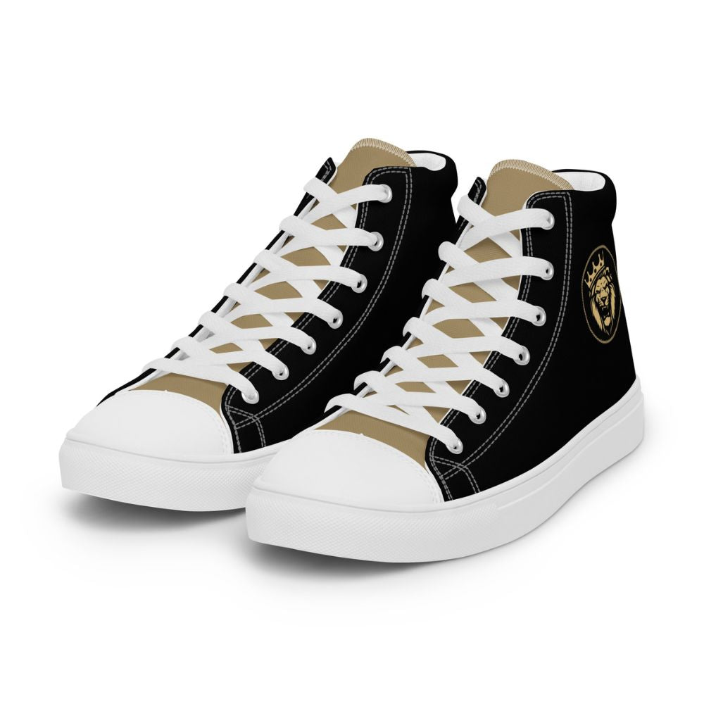 Lion of Judah Men’s High Top Canvas Shoes Color: Black Size: 5 Jesus Passion Apparel