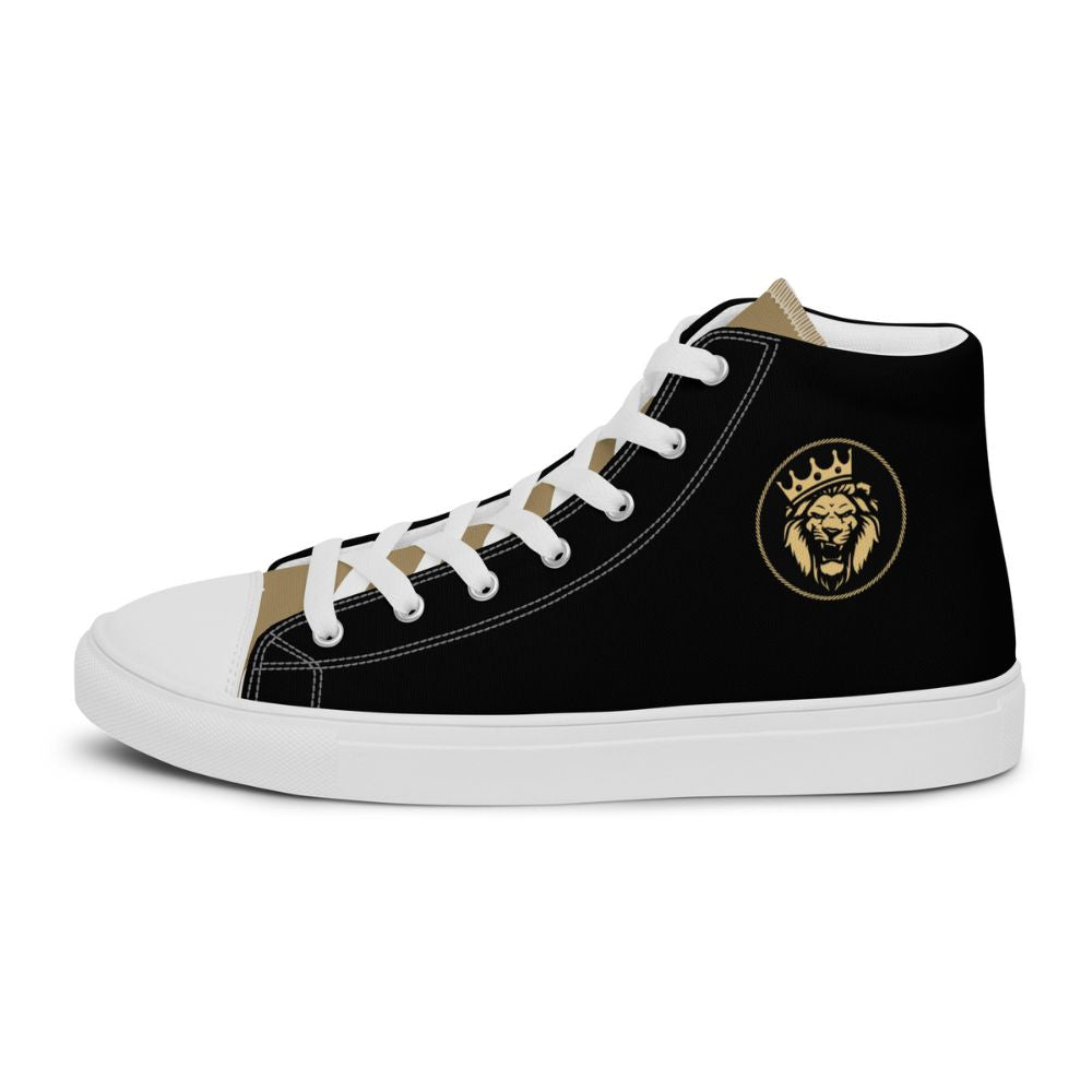 Lion of Judah Men’s High Top Canvas Shoes Color: Black Size: 5 Jesus Passion Apparel