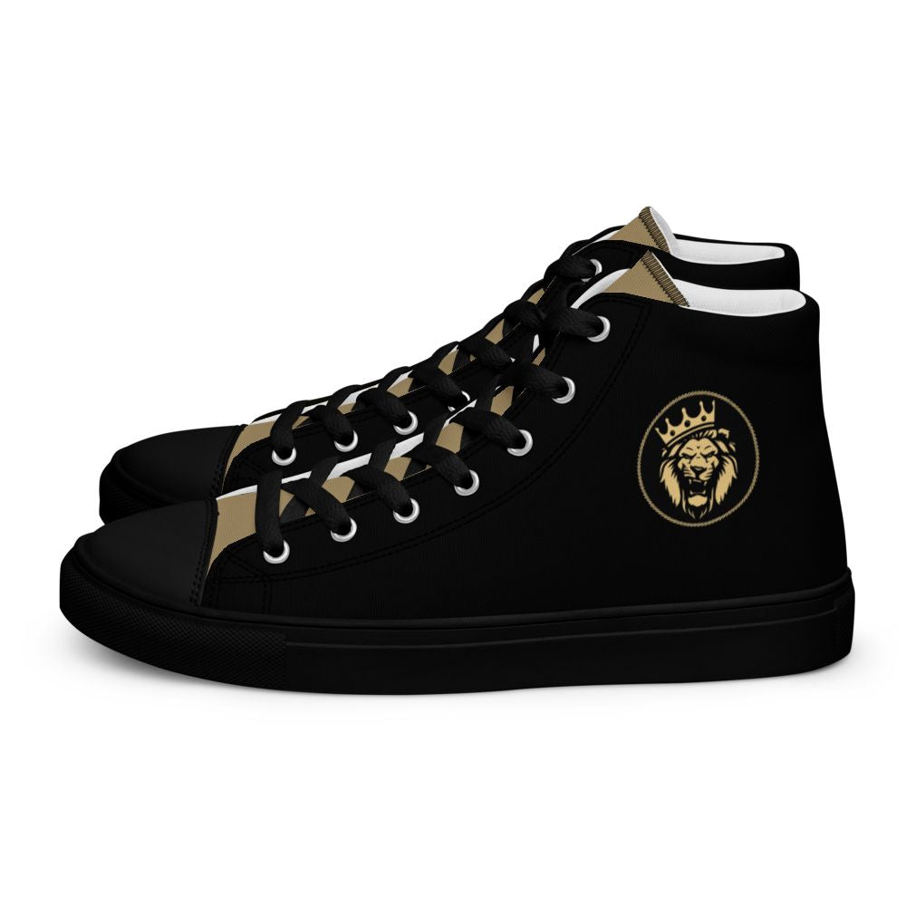 Lion of Judah Men’s High Top Canvas Shoes Color: Black Size: 5 Jesus Passion Apparel