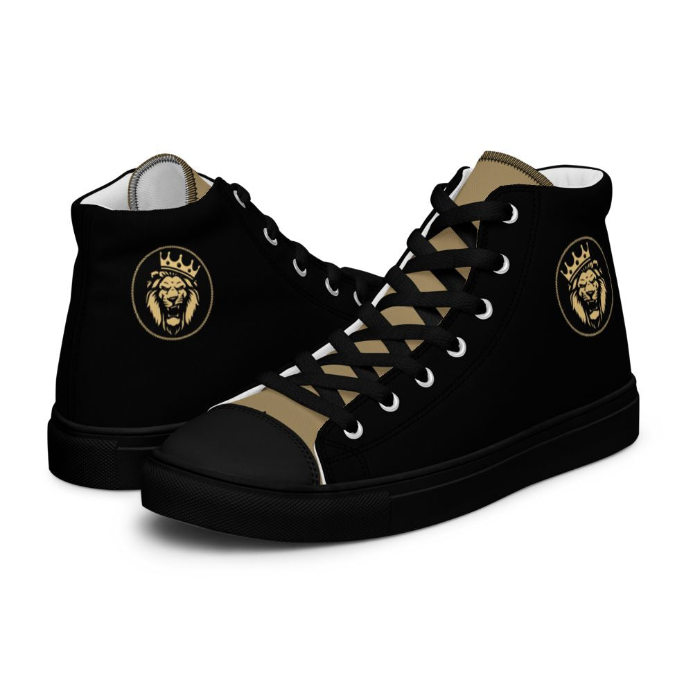 Lion of Judah Men’s High Top Canvas Shoes Color: Black Size: 5 Jesus Passion Apparel