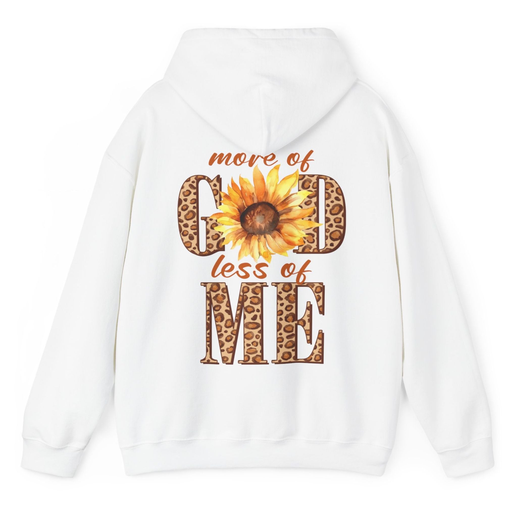 More of God Less Me Unisex-Fit Heavy Blend Hoodie Color: White Size: S Jesus Passion Apparel