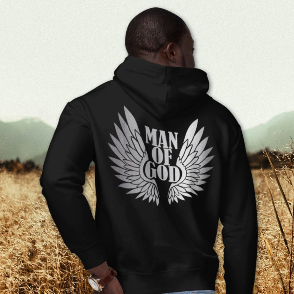 Man of God Men's Heavy Blend™ Hoodie Color: White Size: S Jesus Passion Apparel